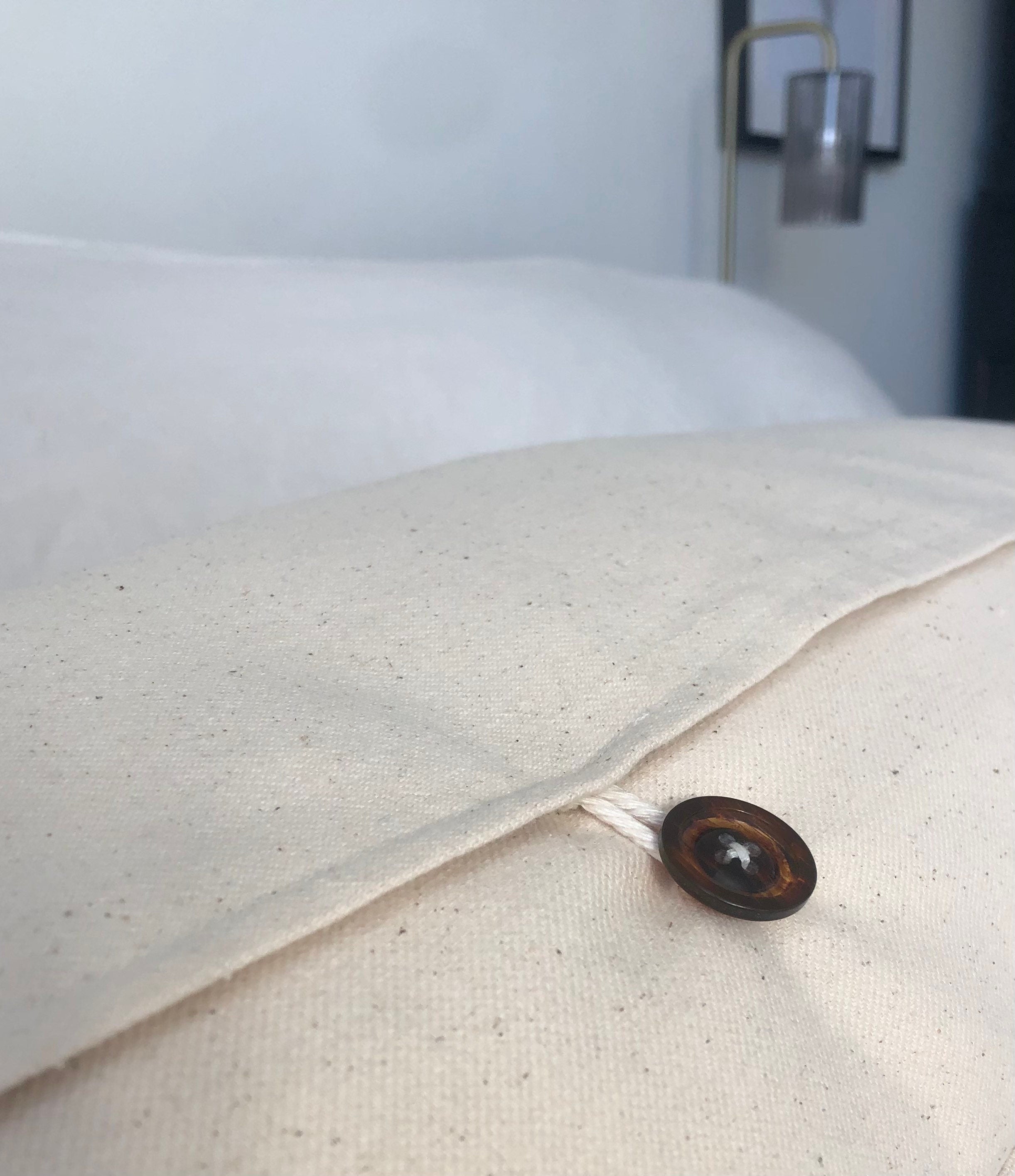 Striped tan Bolster Pillow Cover, Neutral Woven Cotton Lumber Cushion