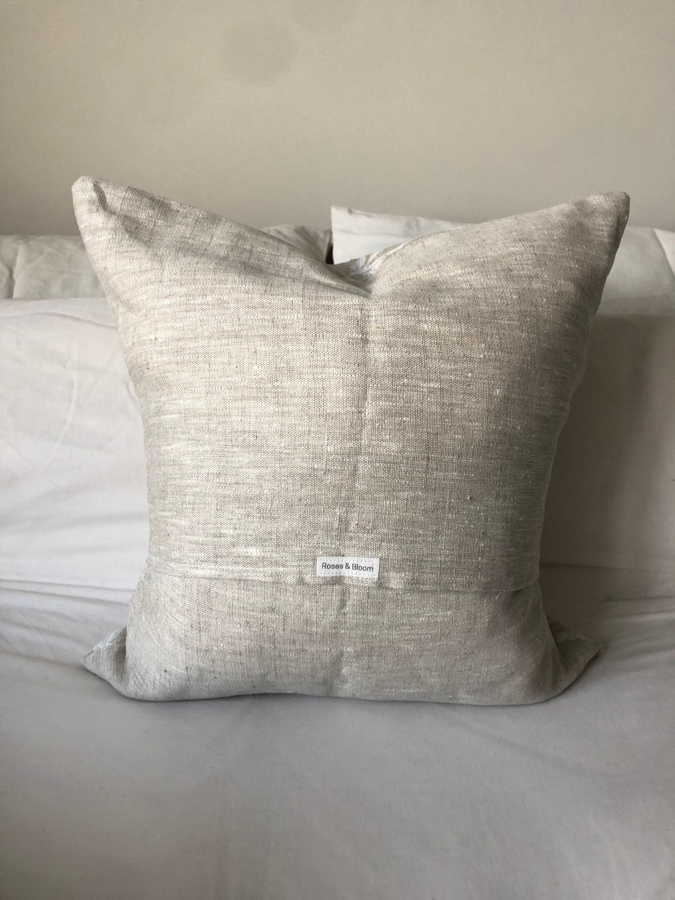 French Country linen cushion covers, vintage pillows with envelope reverse