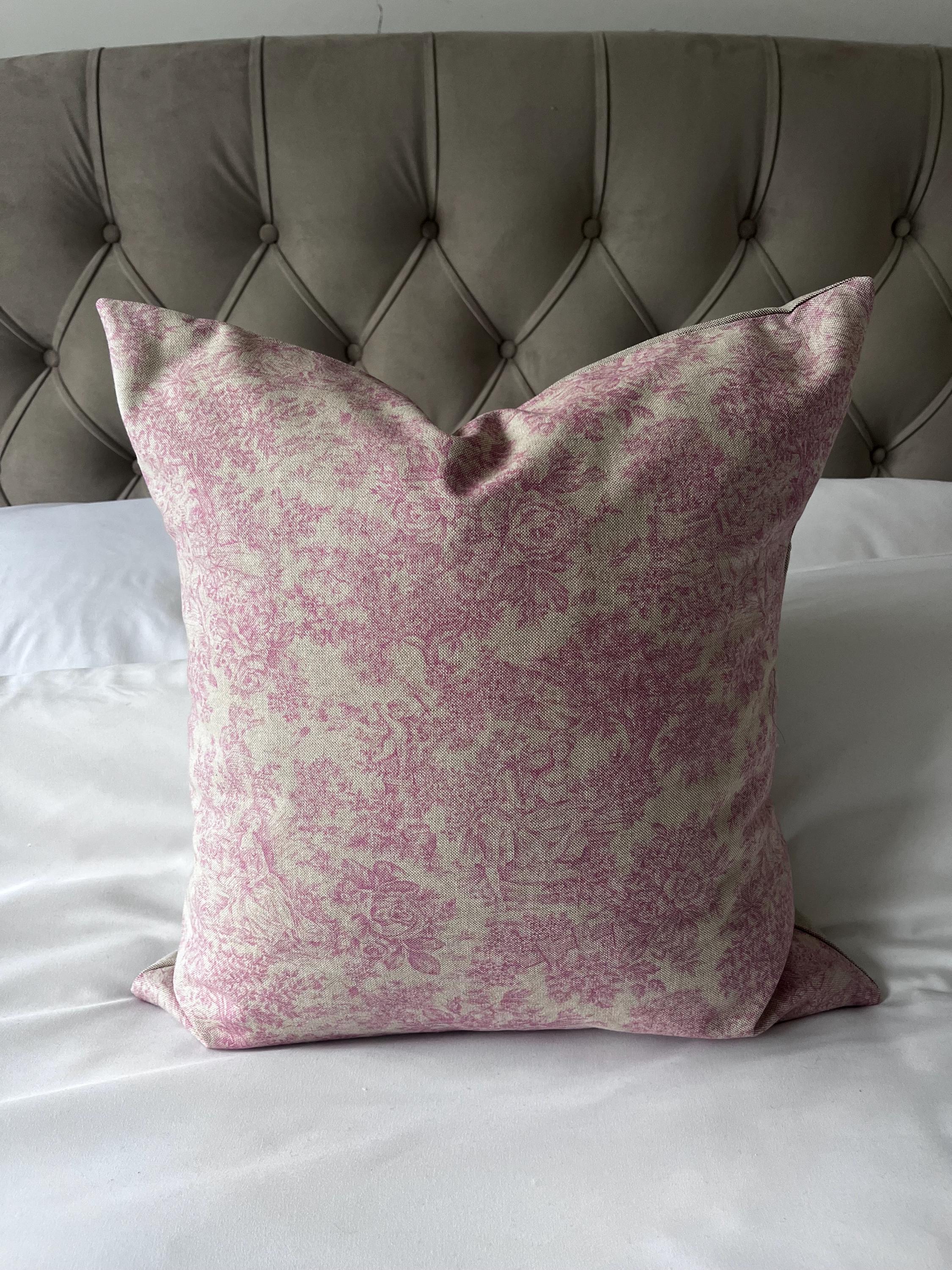 Dusty Pink Toile Cushion cover