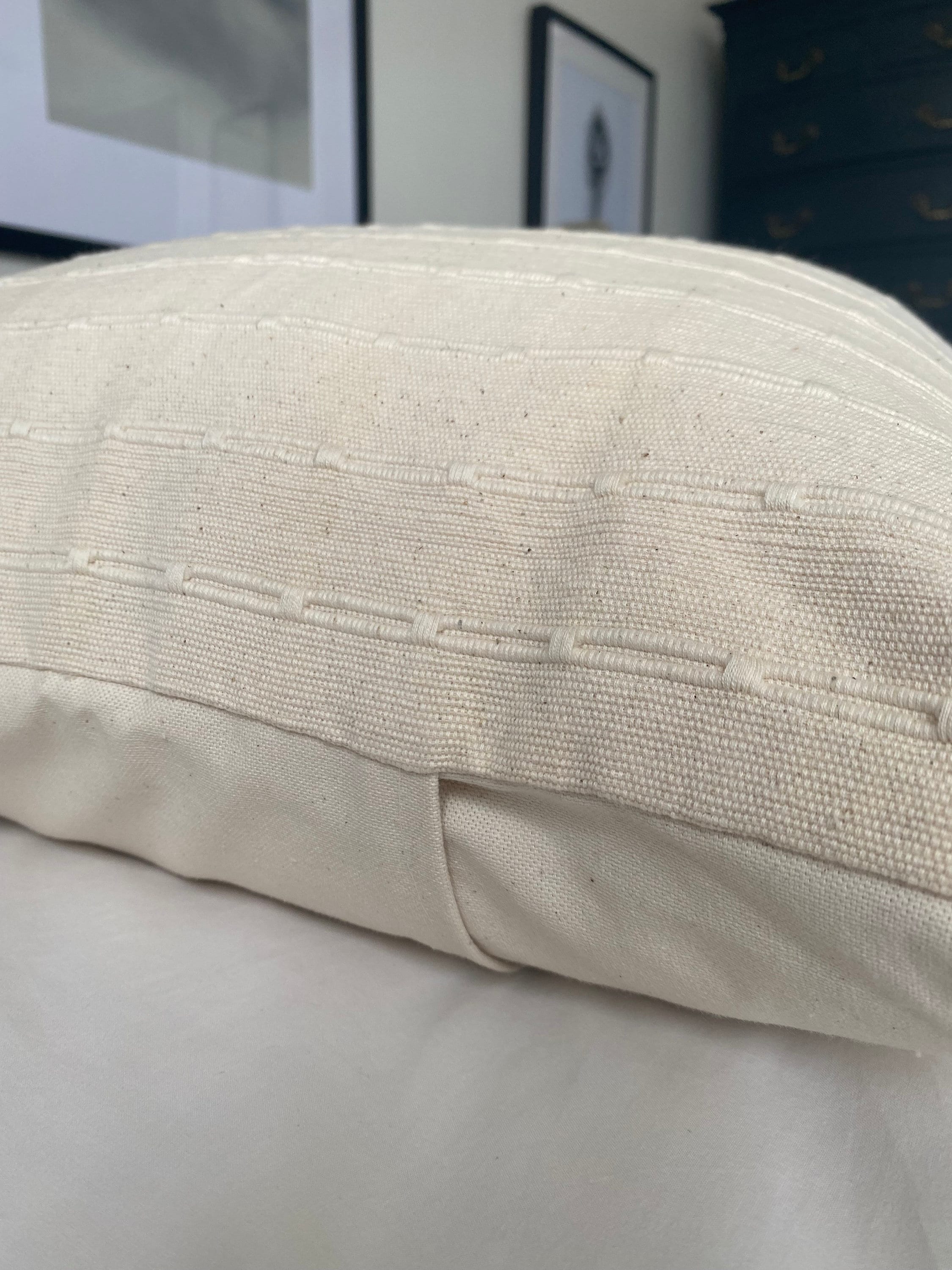 Neutral textured pillow cover, cream cushions, bohemian home decor, large cushion covers, oblong cushion cover