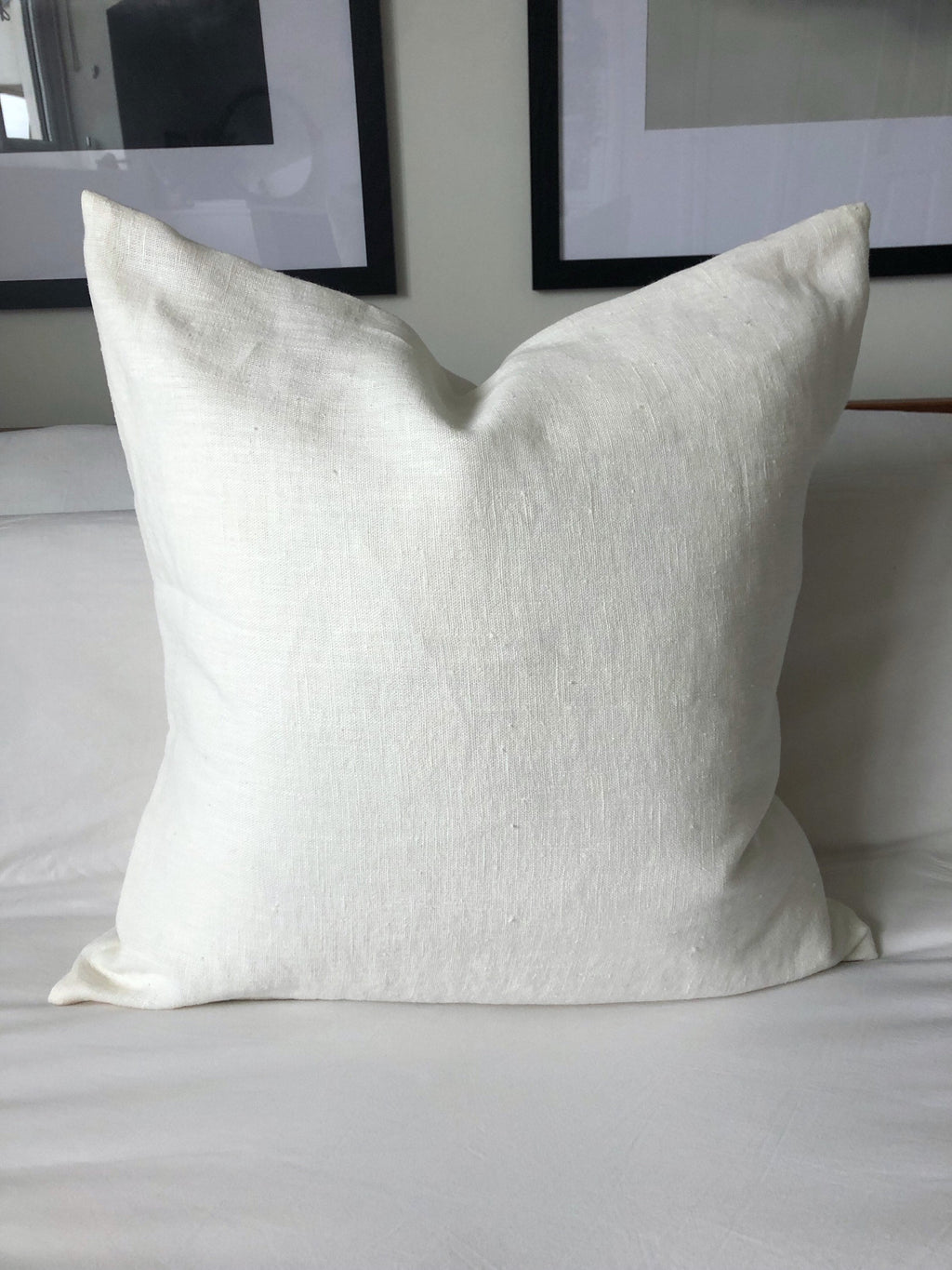 cream linen cushion cover envelope back design
