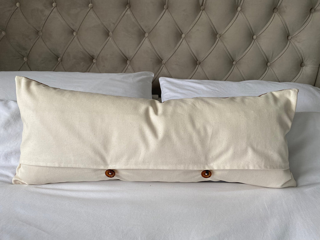 Tan brown bolster cushion cover, light brown long lumbar pillow cover