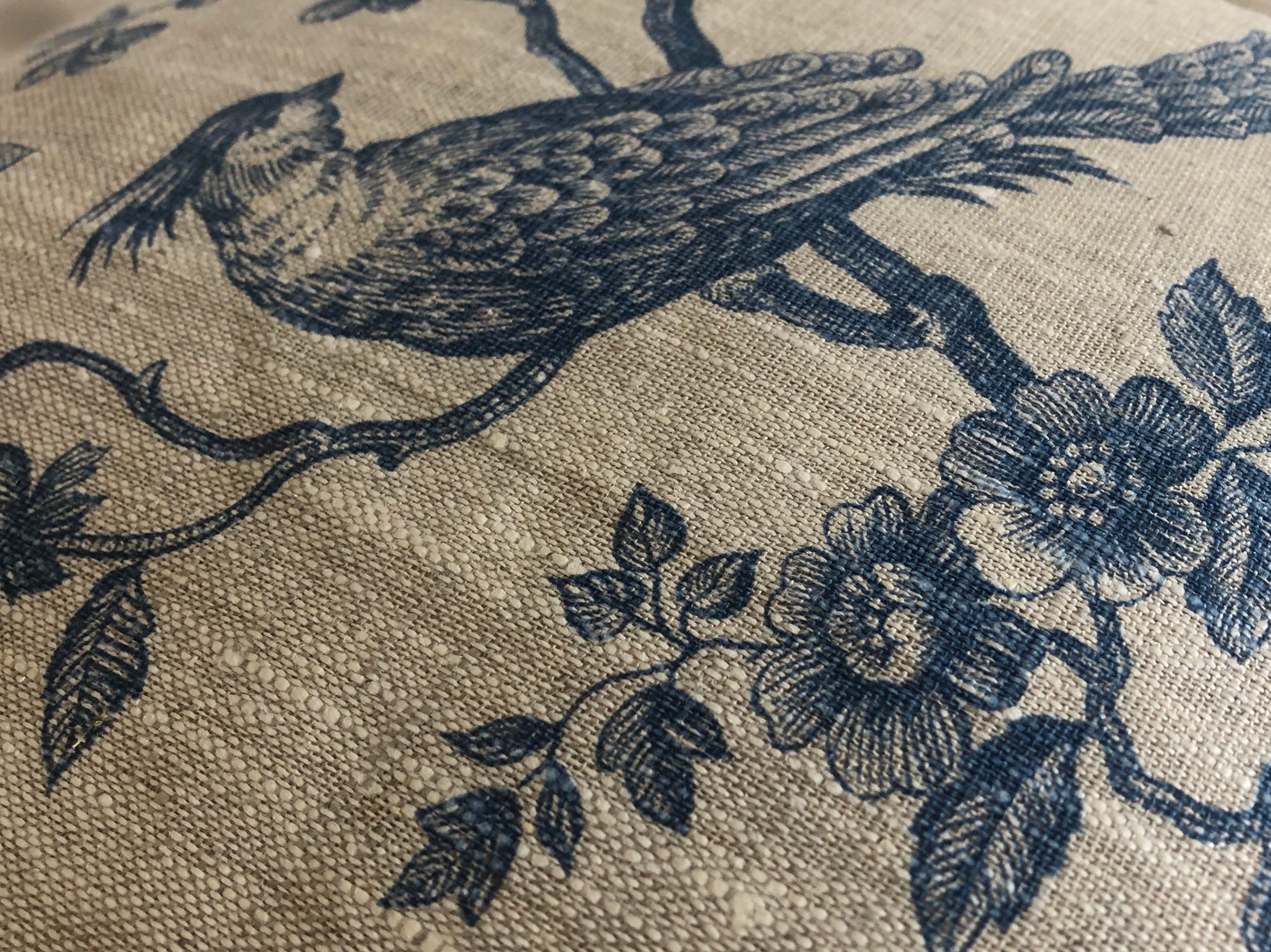 french country blue toile de jouy cushion covers, vintage home decor