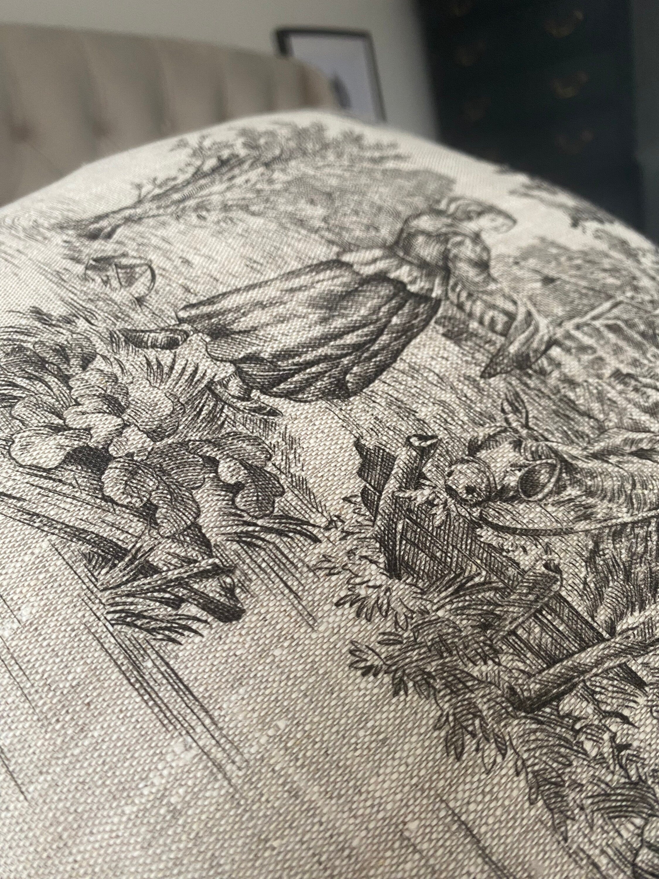 French country linen cushion cover, european vintage home decor