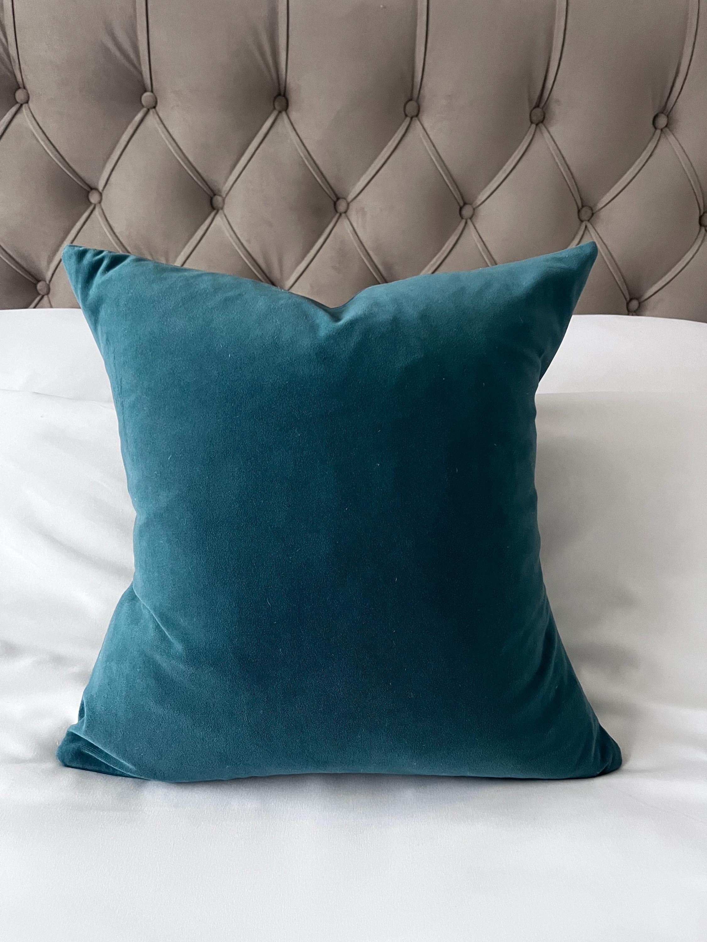 Teal Velvet Cushion Cover, Luxury Decorative Pillow, modern home decor