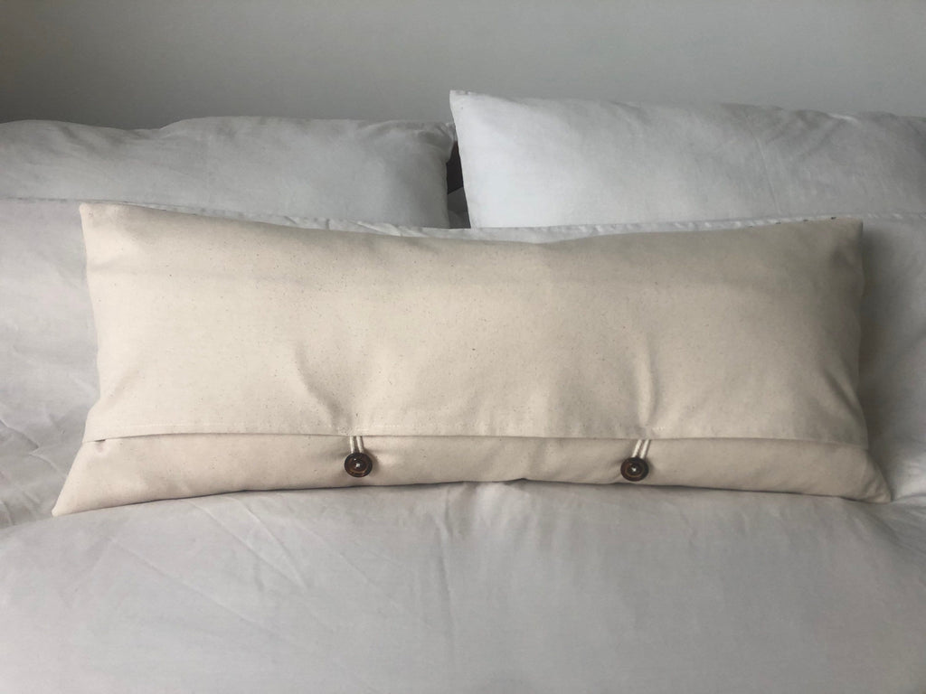 long neutral striped handwoven bolster pillow covers, beige lumbar pillow