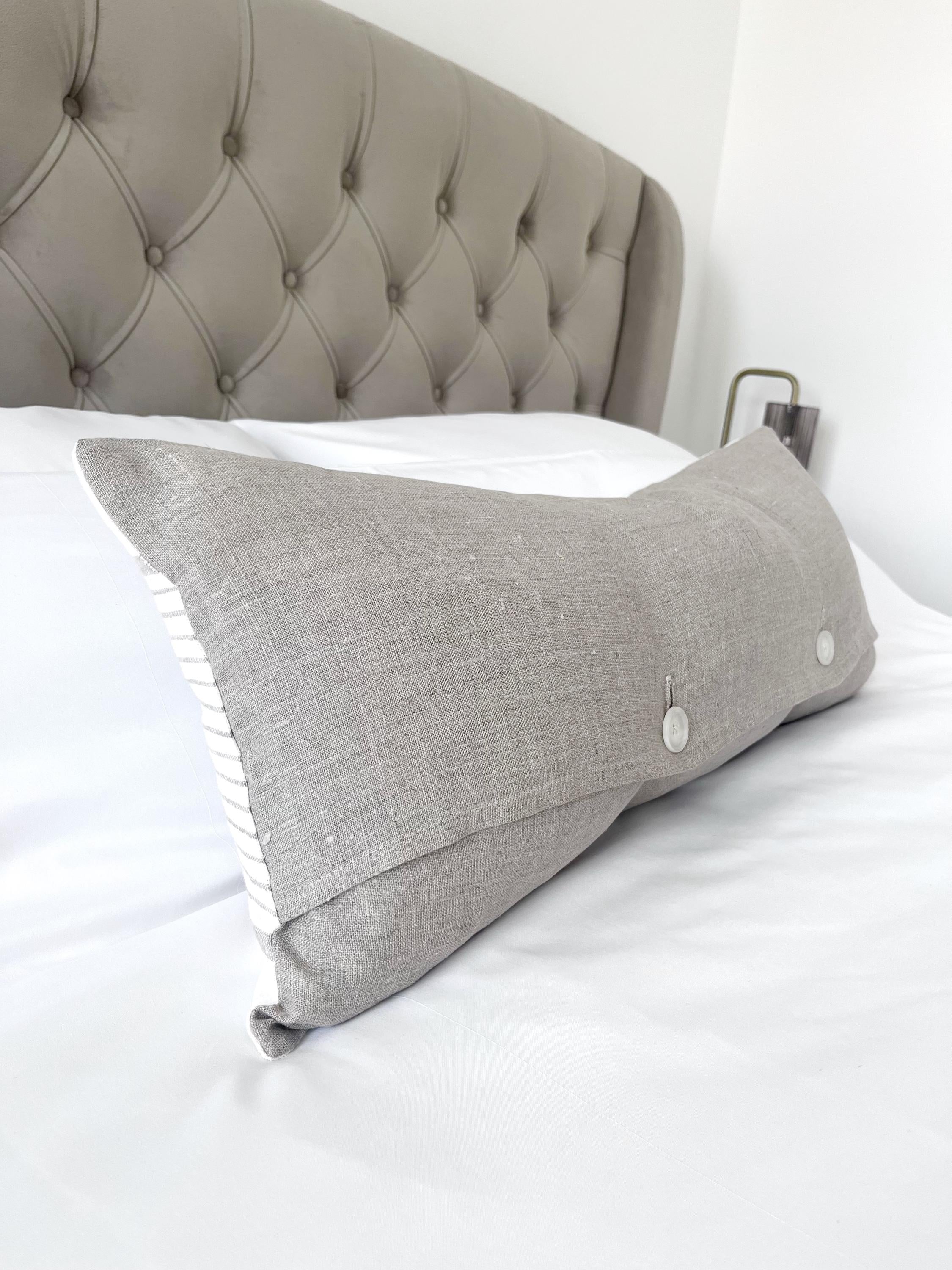 Stripe lumbar Pillow Cover: Beige Woven Cotton, neutral home decor