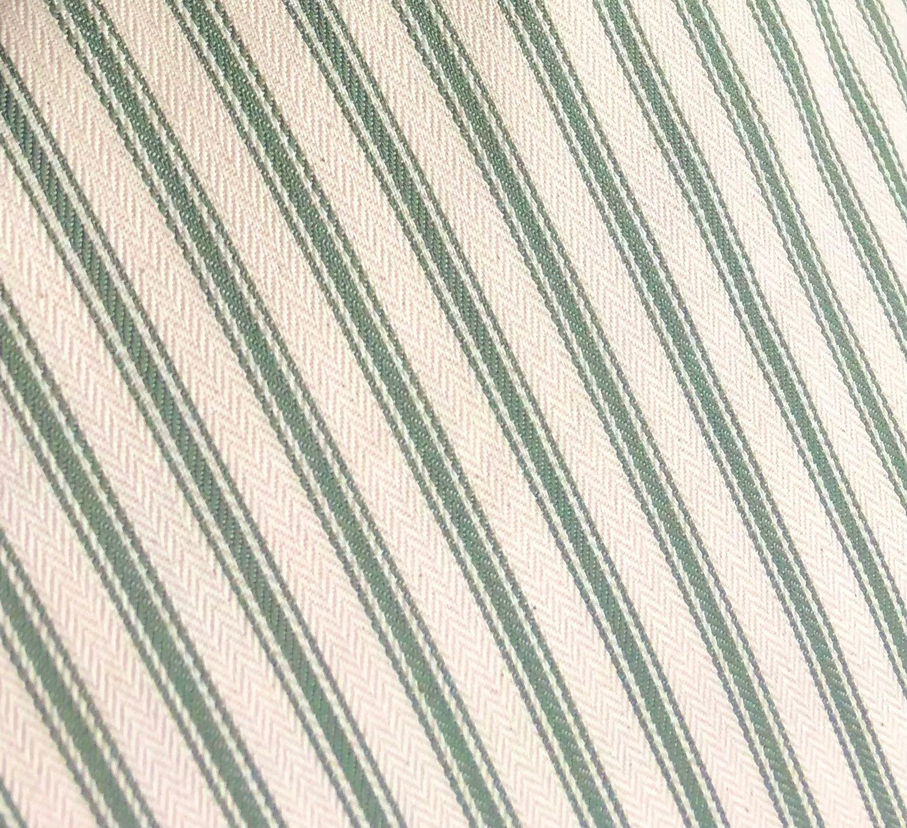 French country cushion cover, olive green ticking stripe pillow cover with envelope reverse