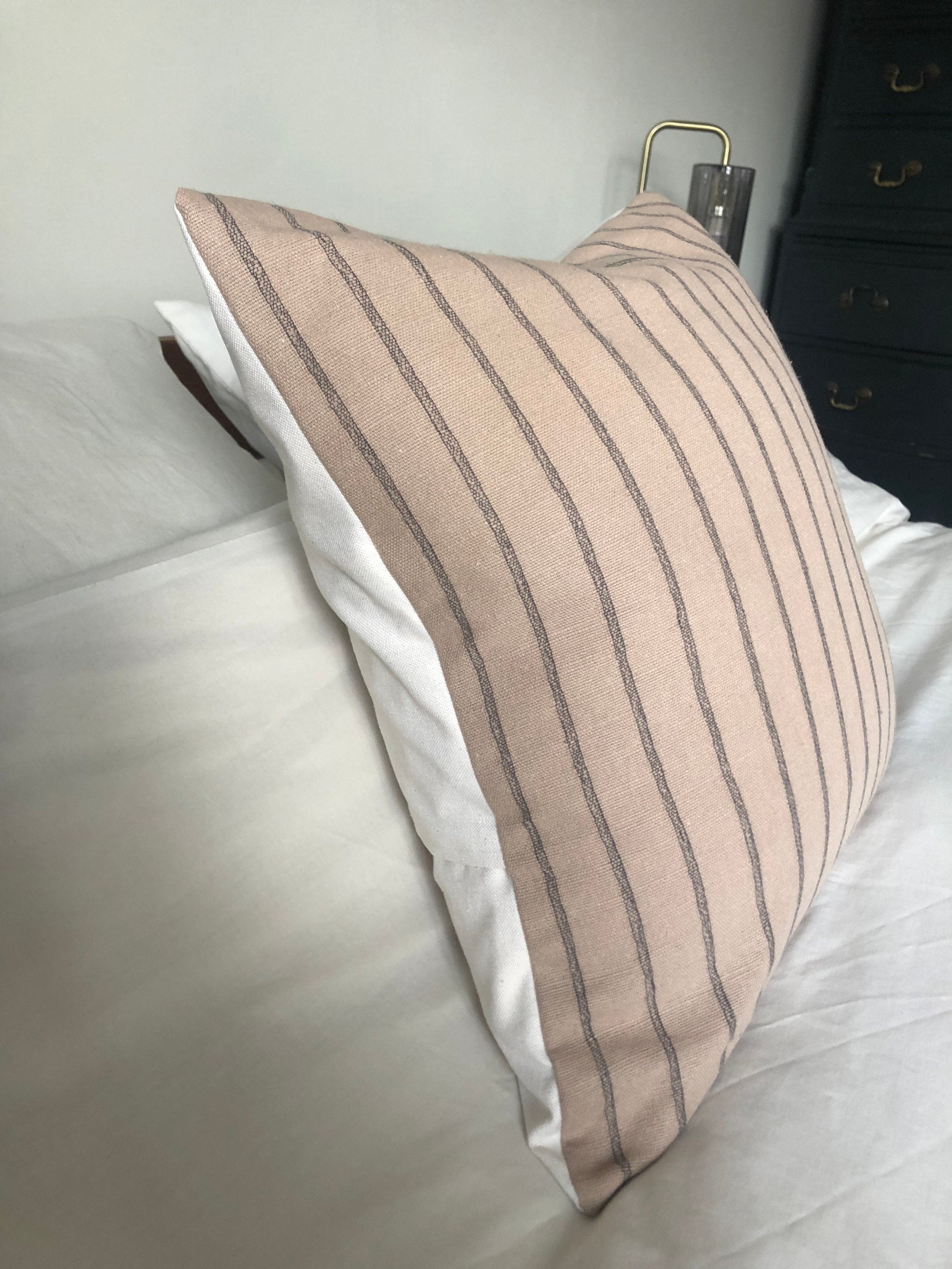 Brown Striped Cotton Cushion Cover: Bohemian Home Decor