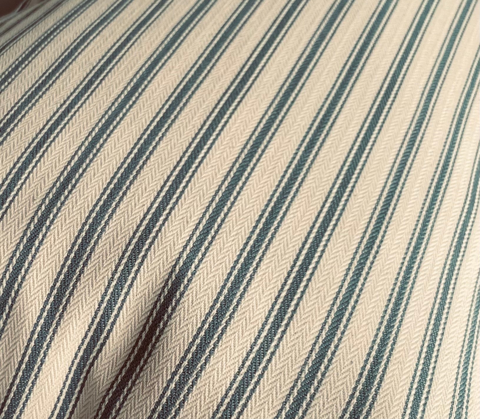 Farmhouse cushion covers, teal bolster cushion cover, stripe ticking pillows