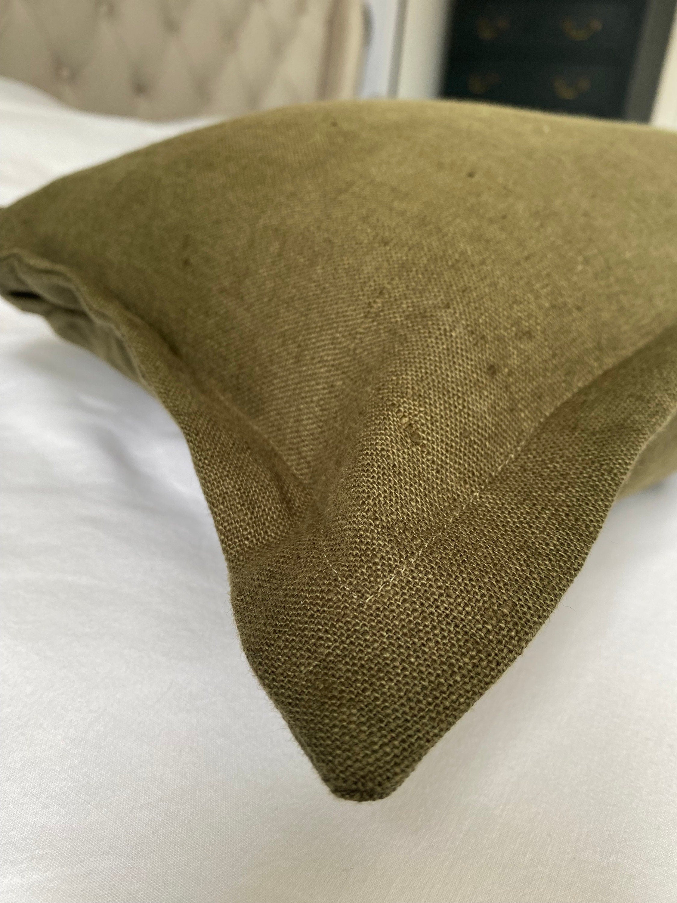 Olive green long lumber cushion cover, farmhouse home decor