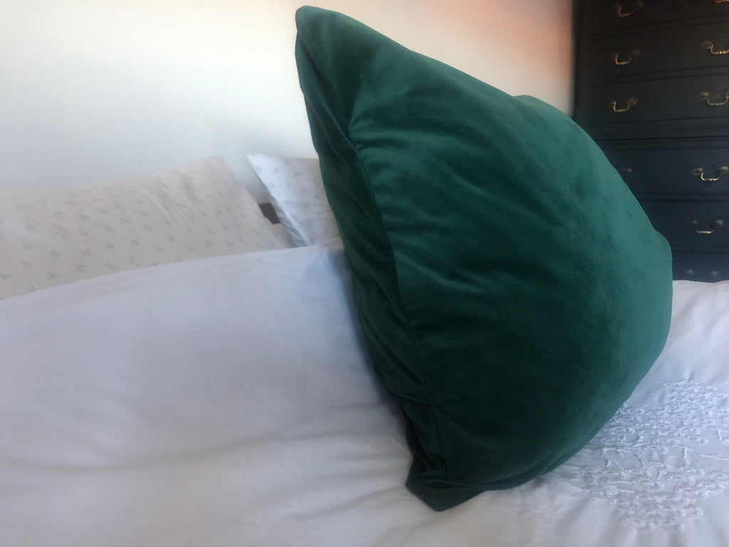 Dark Emerald Green Velvet Cushion Cover: Eclectic Home Decor