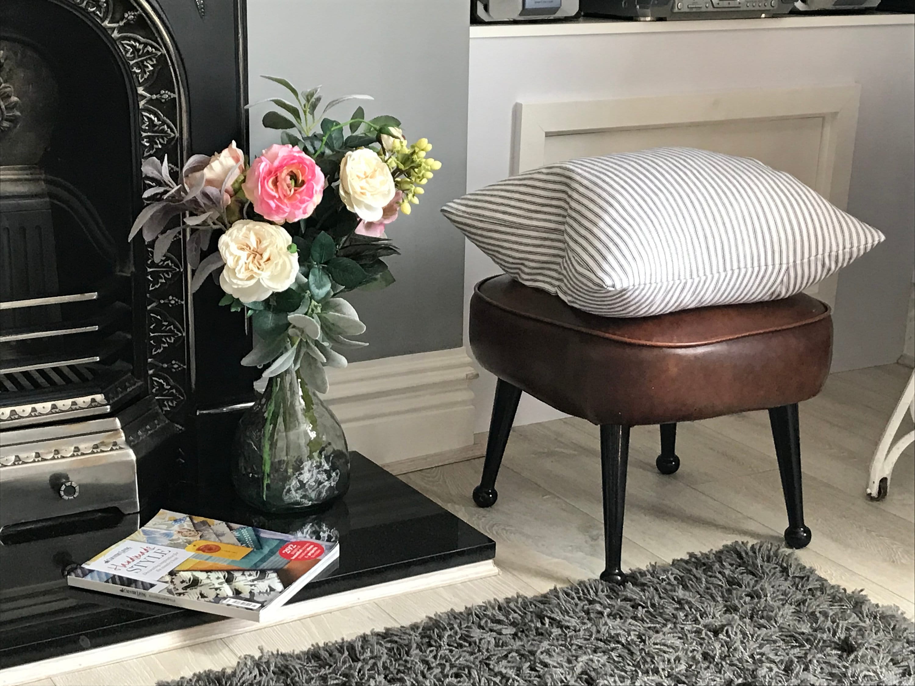 Striped Ticking Pillow Cover: French Vintage Farmhouse Cushion