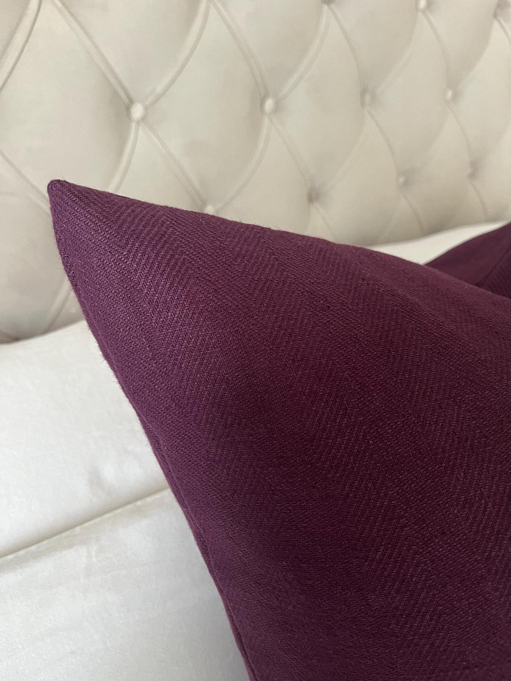 Aubergine scatter pillow cover, deep plum cushion cover, purple European flax linen throw