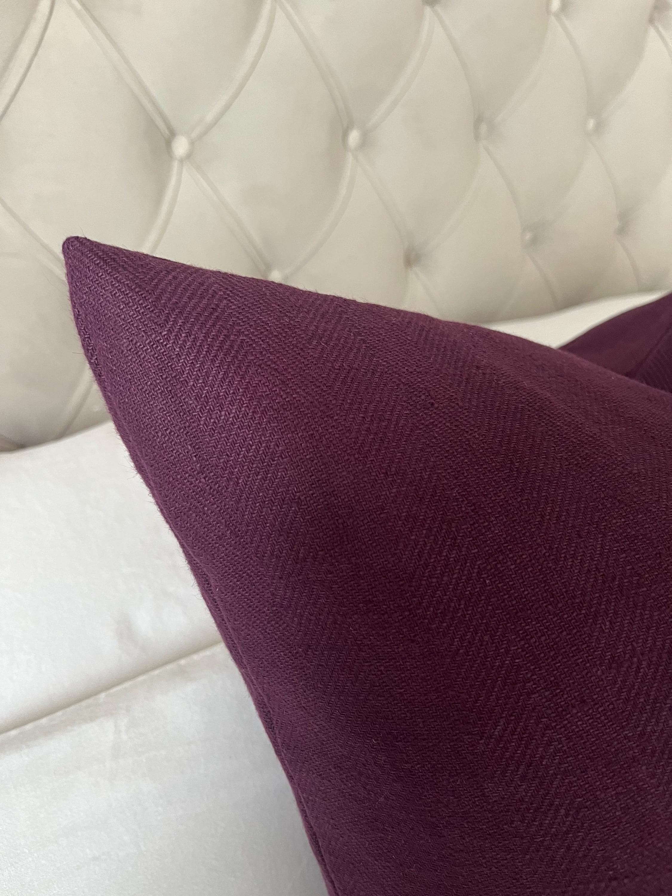 Aubergine scatter pillow cover, deep plum cushion cover, purple European flax linen throw