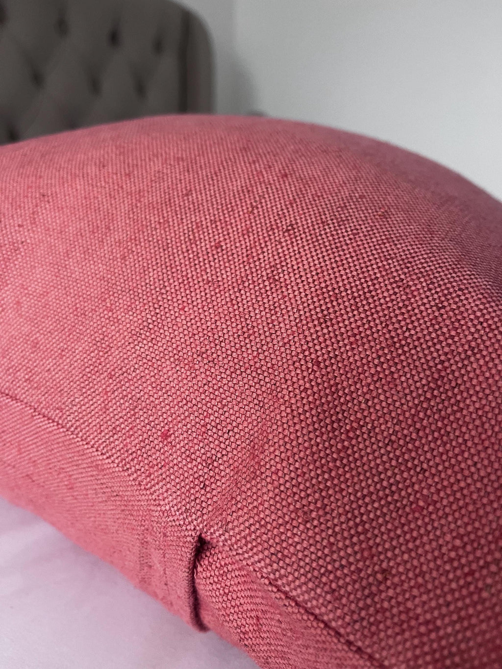Coral Pink Linen Pillow Cover, European Flax Cushion
