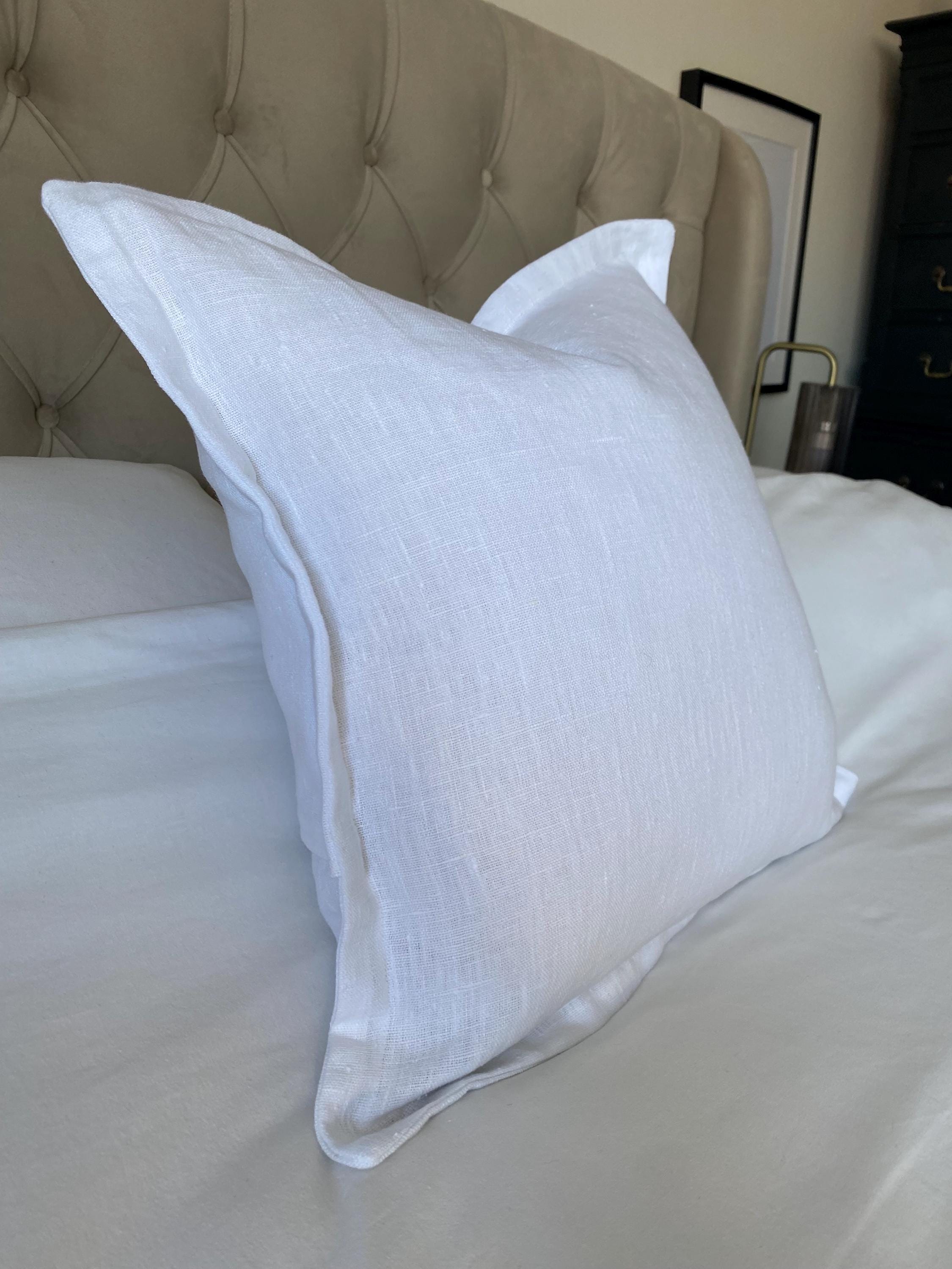 oxford edged pillow in brilliant white linen
