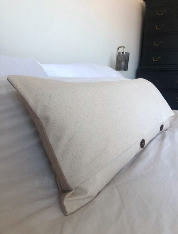 Extra Long Lumbar Pillow Cover, Brown Stripe Woven Cotton, Boho Decor