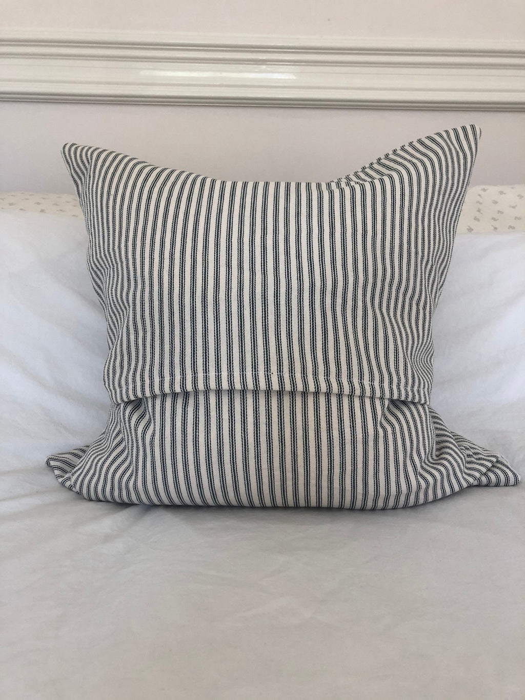 French country pillow covers, Farmhouse grey stripe ticking cushion covers