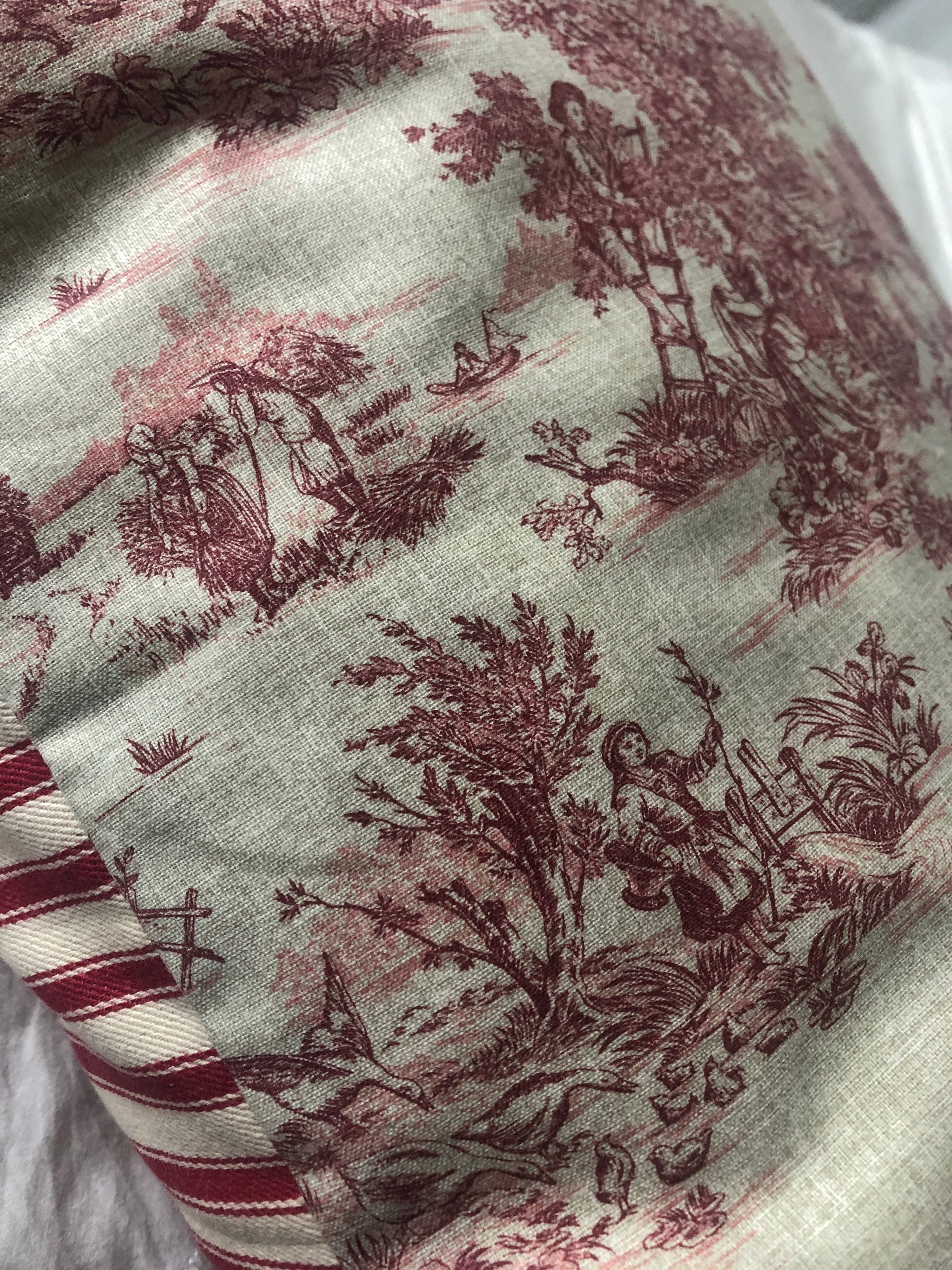 French country toile de jouy cushion cover; vintage home decor pillow case