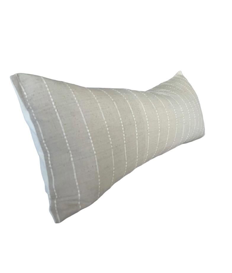 Neutral Stripe Bolster Pillow Cover: Earth Tones Hmong Cushion, sand beige throws