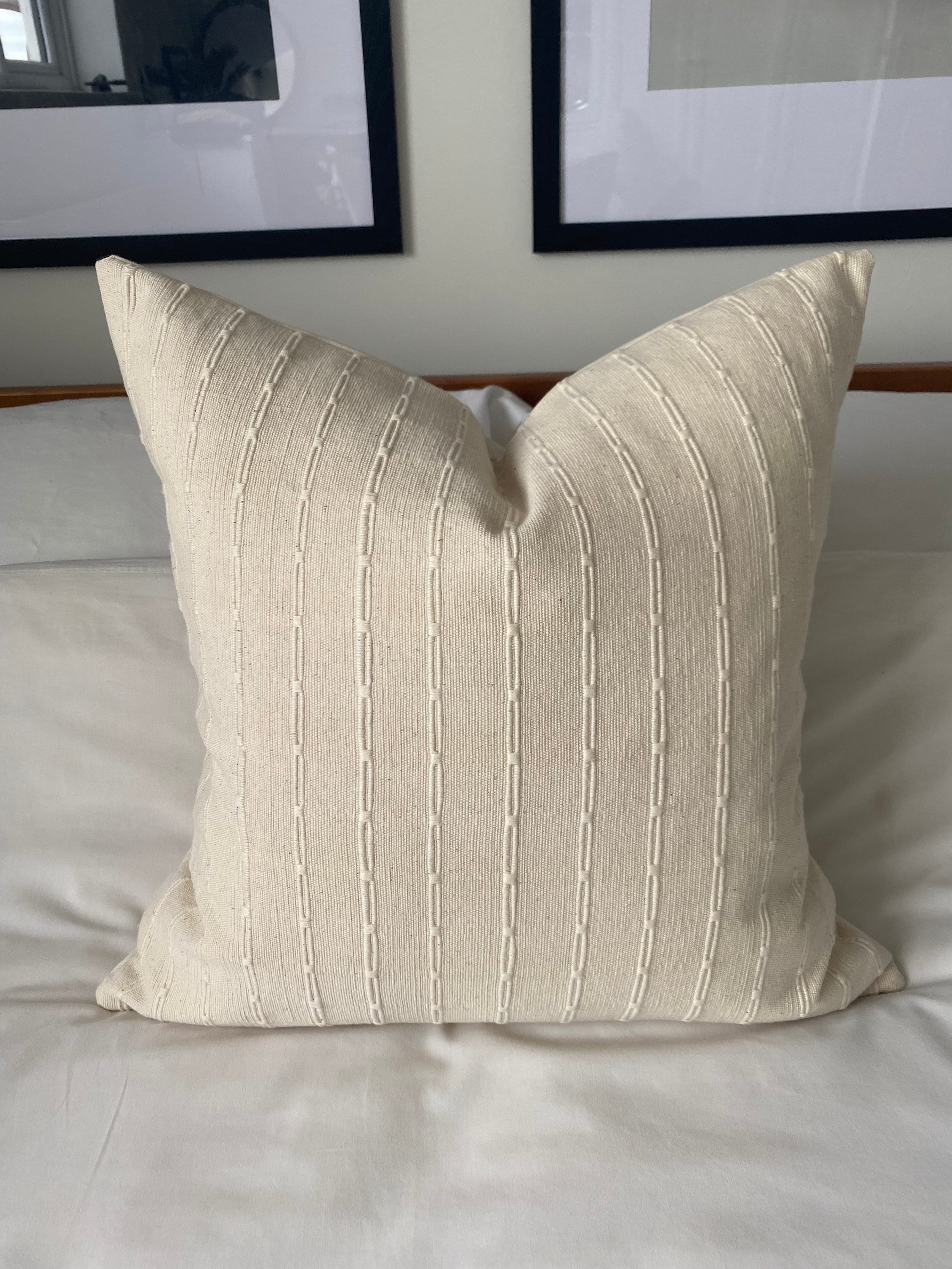 Neutral textured pillow cover, cream cushions, bohemian home decor, large cushion covers, oblong cushion cover