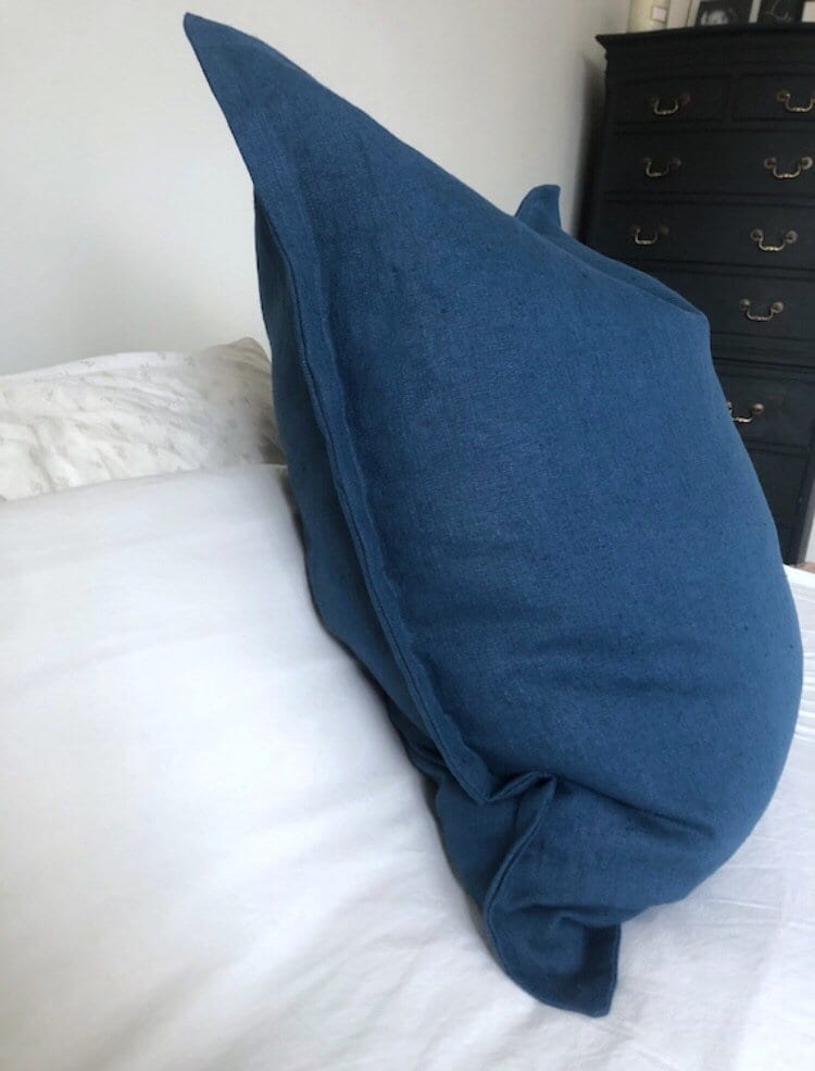 Petrol Blue Linen Cushion Cover with Envelope Closure