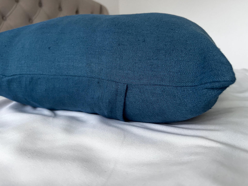 Petrol blue throw pillow: with envelope reverse