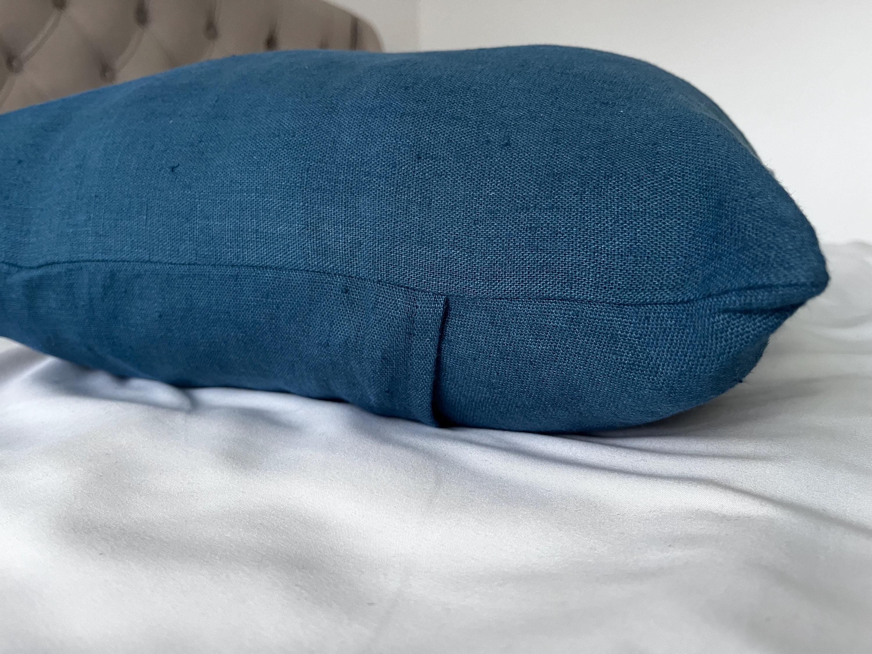 Petrol blue throw pillow: with envelope reverse