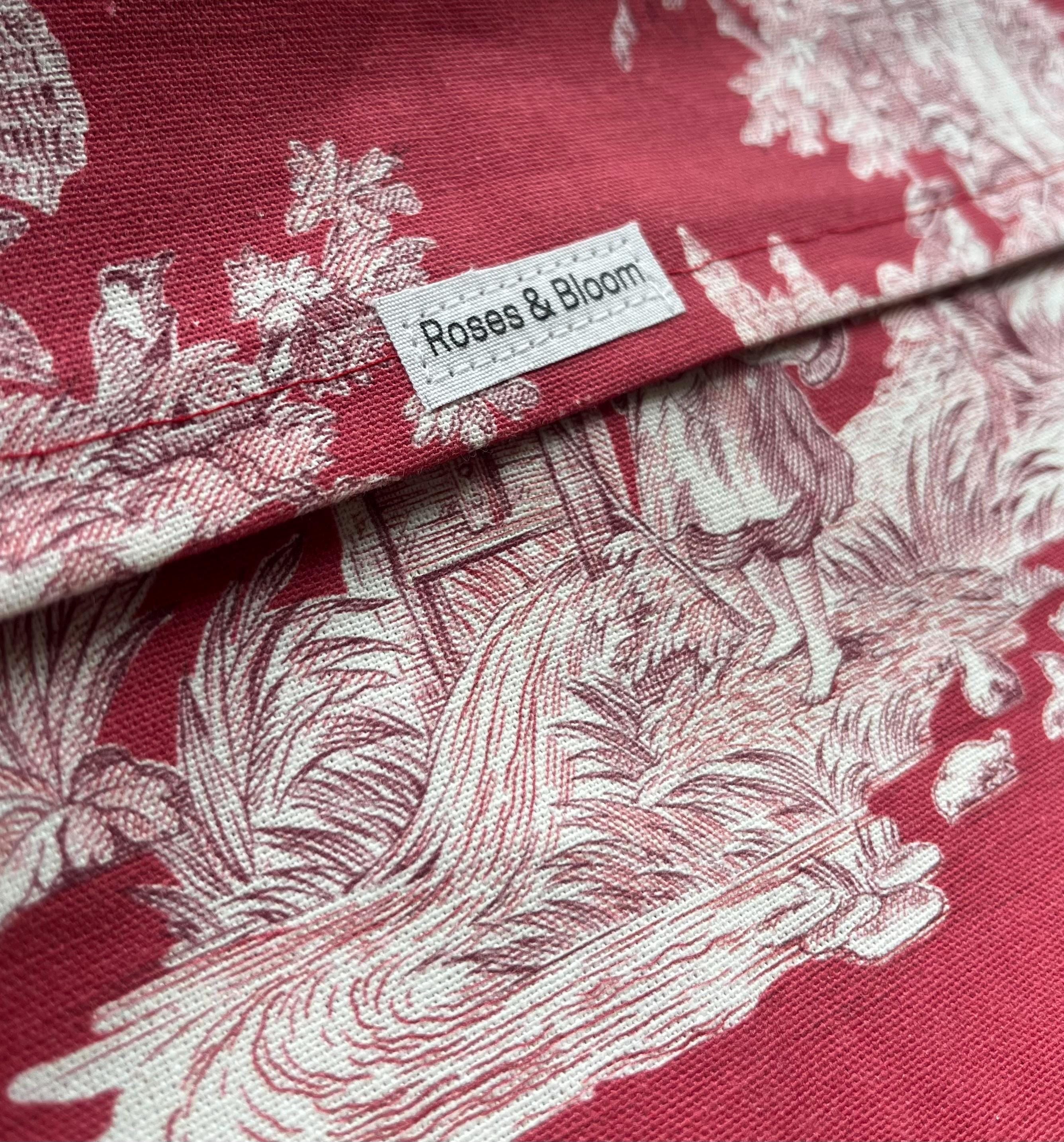 Red Toile de Jouy Pillow Cover, French Country Farmhouse Decor