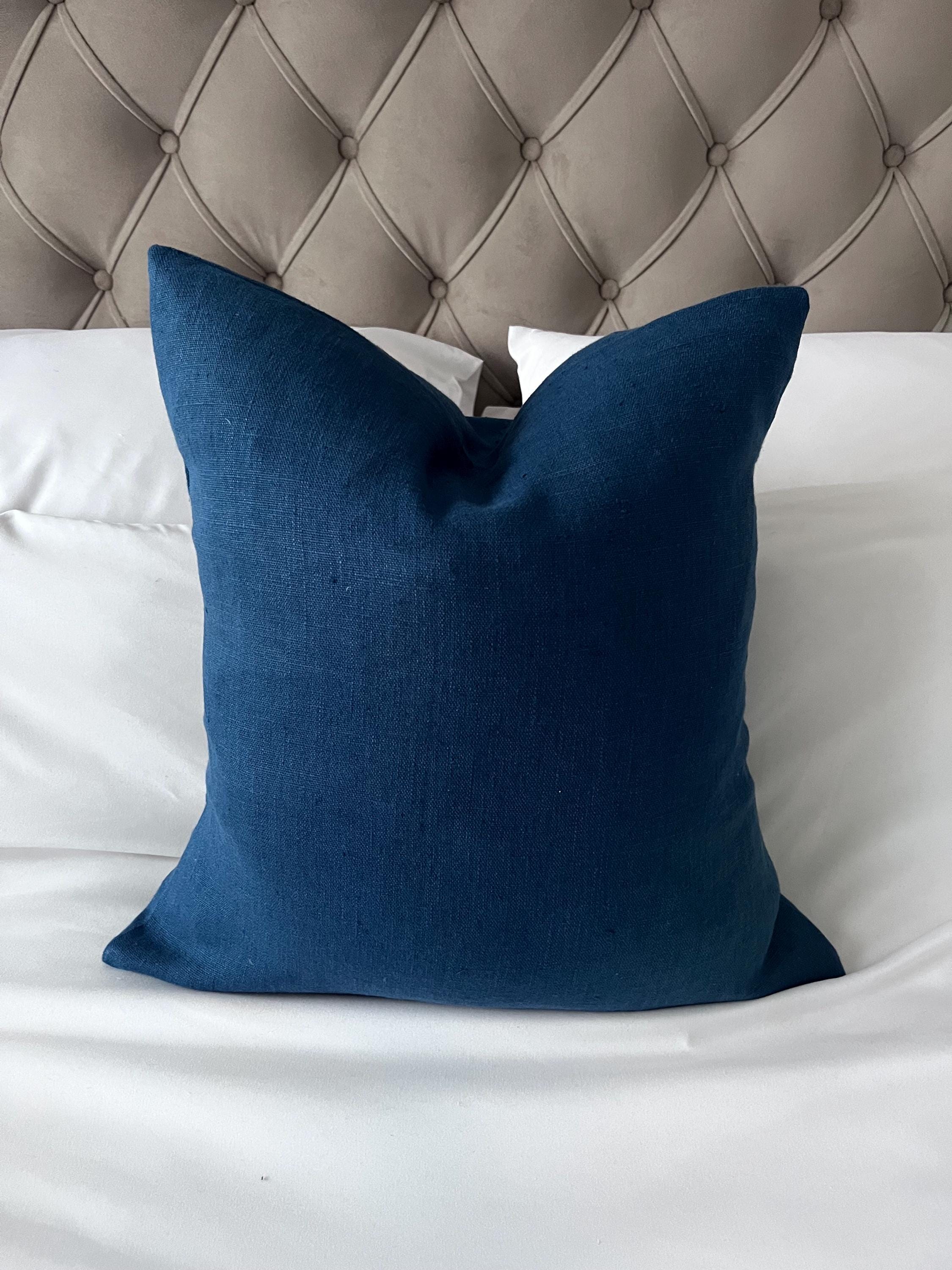 Petrol blue throw pillow: with envelope reverse