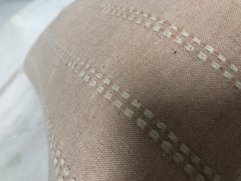 Blush Pink Bolster Pillow Cover, Neutral Stripe Organic Cotton Lumbar Cushion