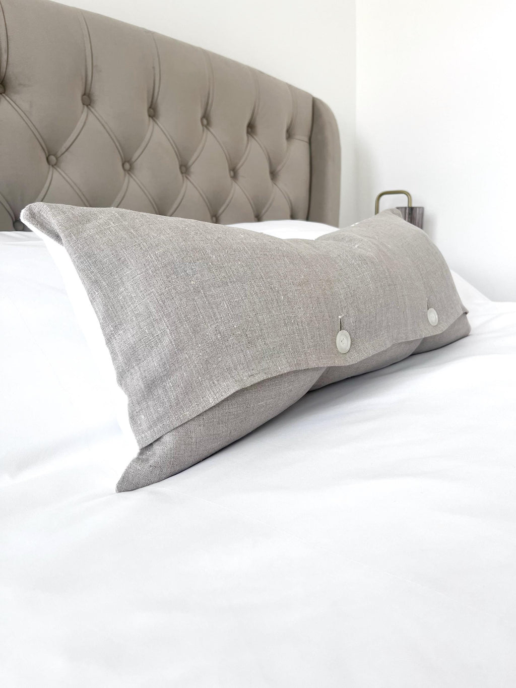 Stripe Linen Bolster Pillow Cover: Extra Long Lumbar Cushion, Boho Home Decor