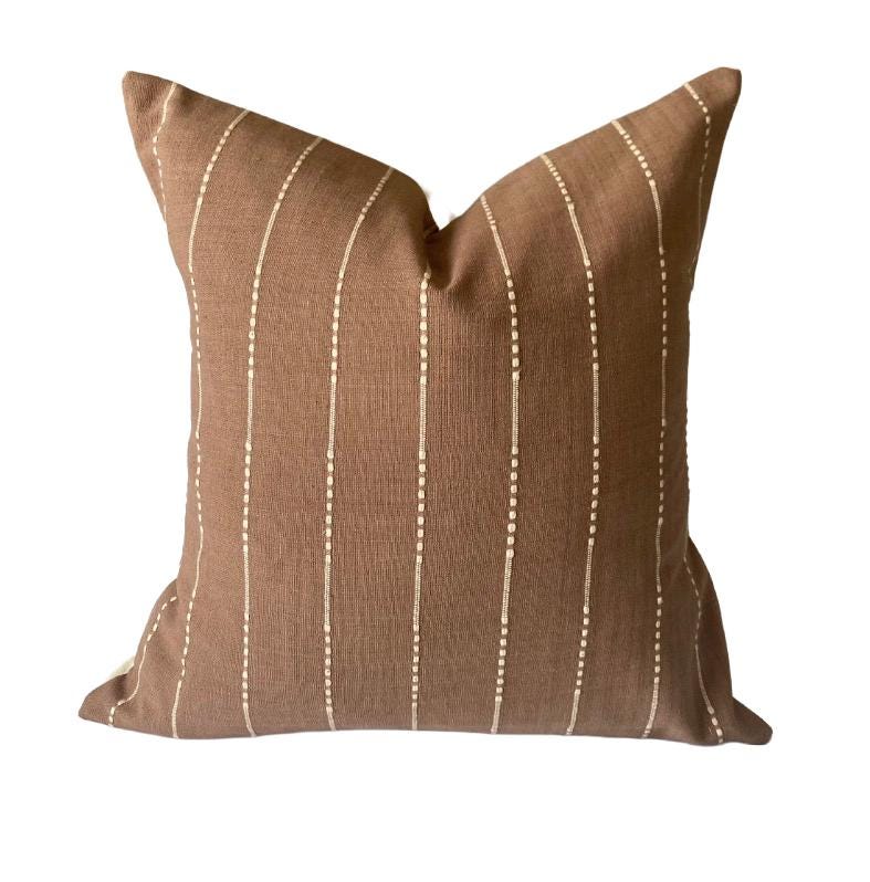 tan pillow cover, clay sombre cushion, caramel brown scatter throw