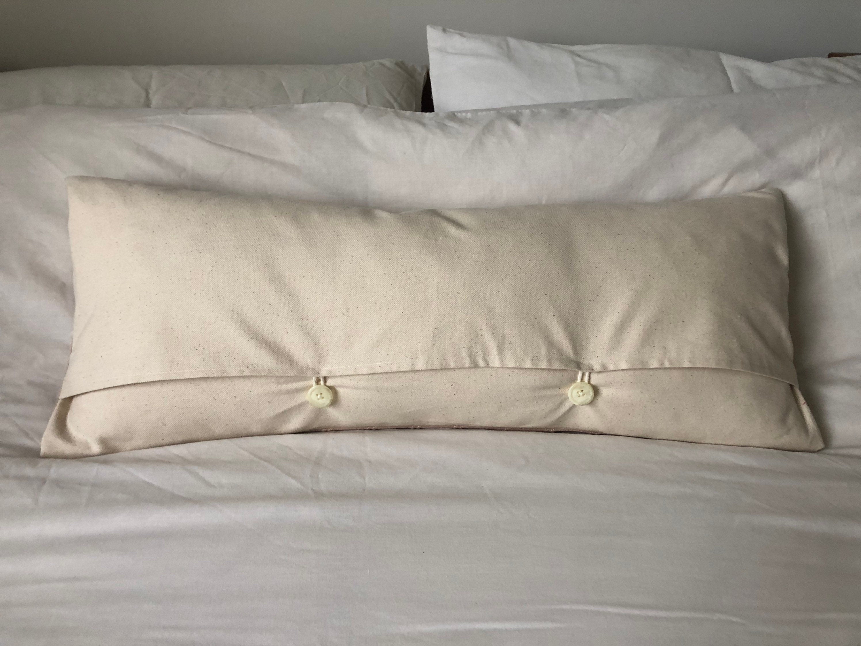 long bolster pillow cover, blush pink lumbar pillow, Neutral stripe bolster, bohemian home decor, organic cotton throw, bench cushion