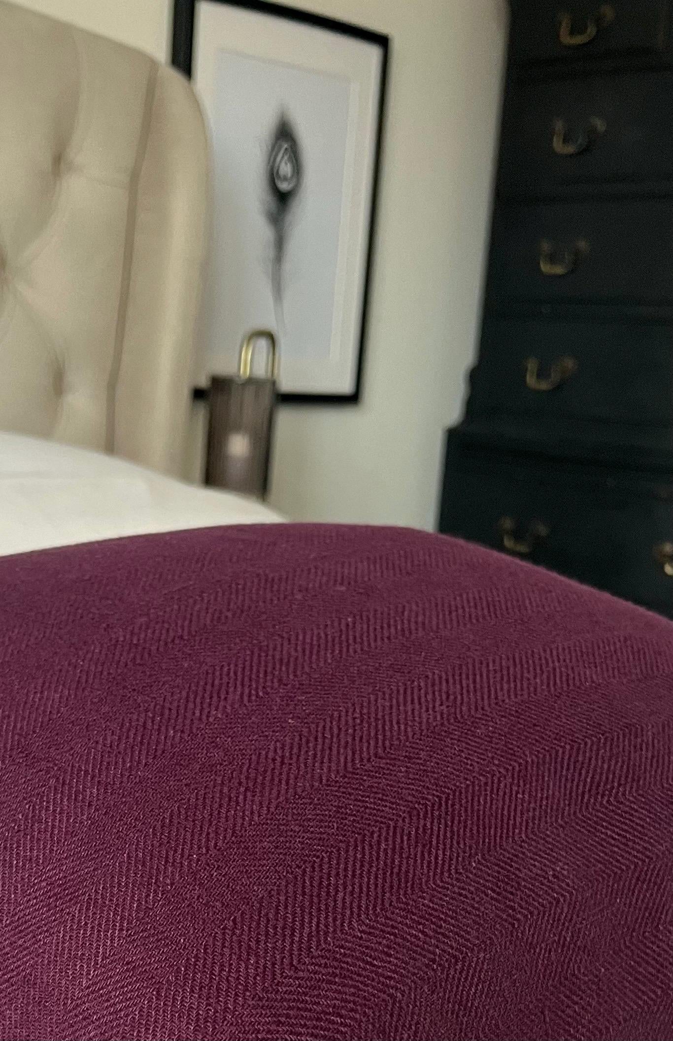 Aubergine scatter pillow cover, deep plum cushion cover, purple European flax linen throw