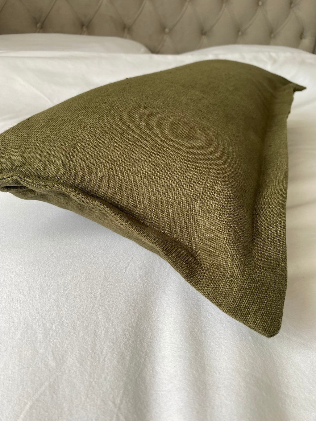 Olive green long lumber cushion cover, farmhouse home decor