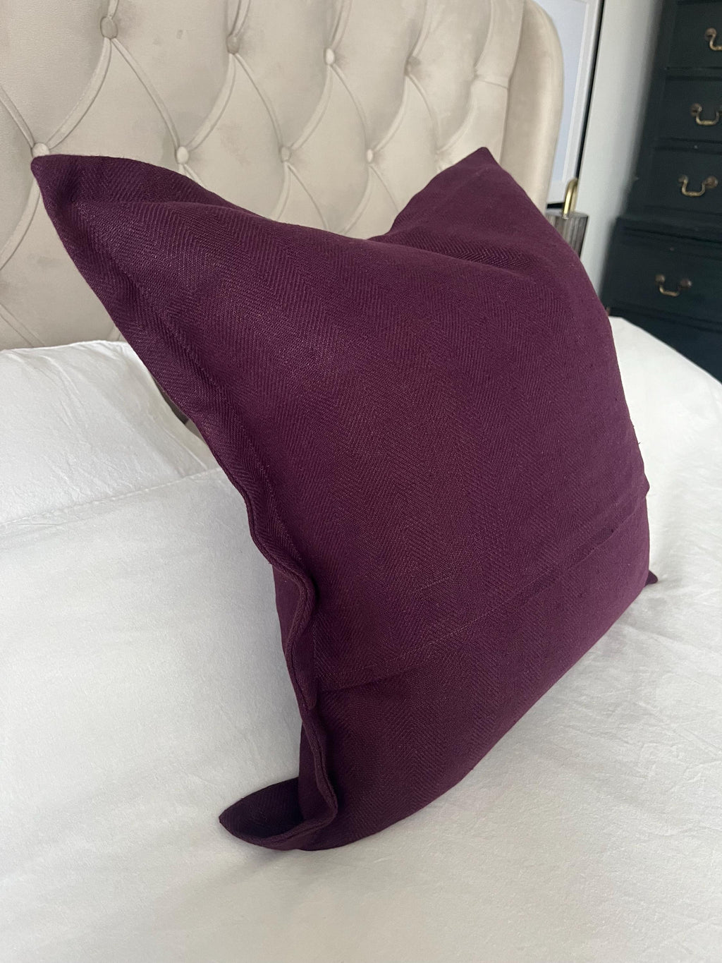 Aubergine Pillow Covers, dark Purple throw cushion covers, with an envelope reverse
