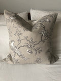 French Vintage Toile de Jouy Cushion Cover, Beige Linen Pillow