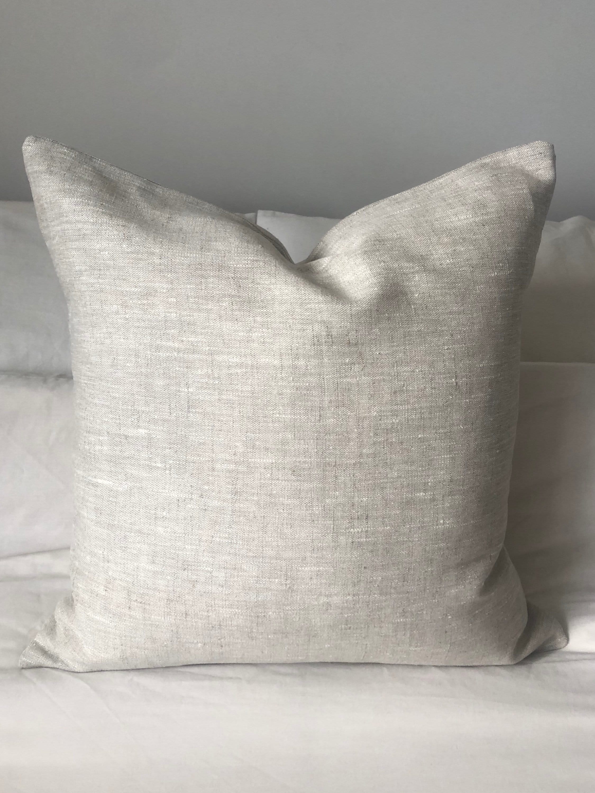 Neutral French Linen Cushion Cover, Farmhouse Pillow throws