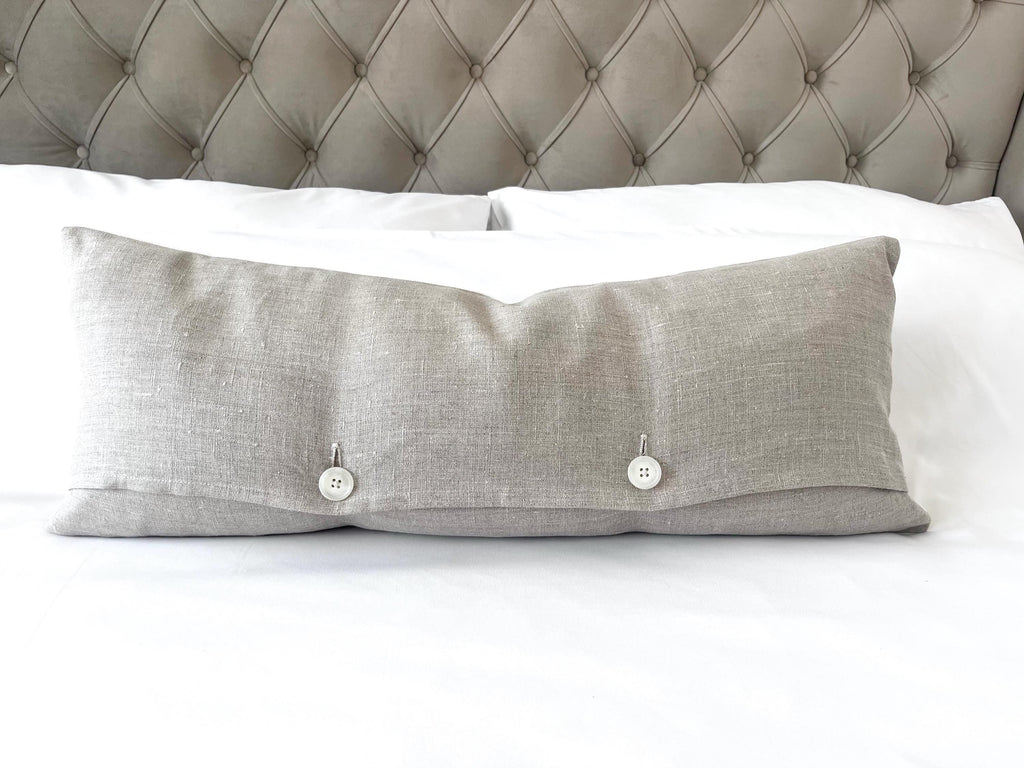 Stripe lumbar Pillow Cover: Beige Woven Cotton, neutral home decor