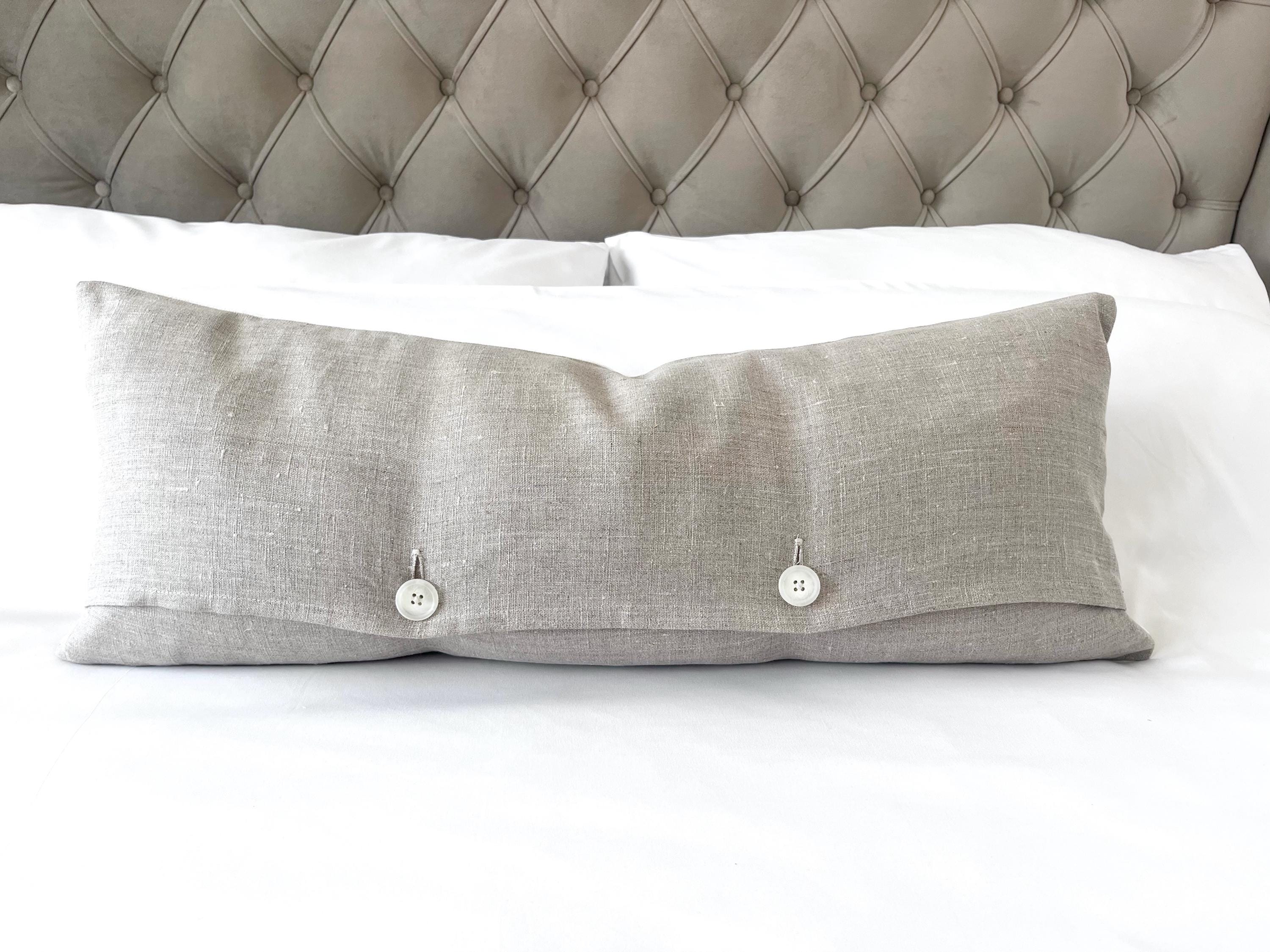 Stripe lumbar Pillow Cover: Beige Woven Cotton, neutral home decor