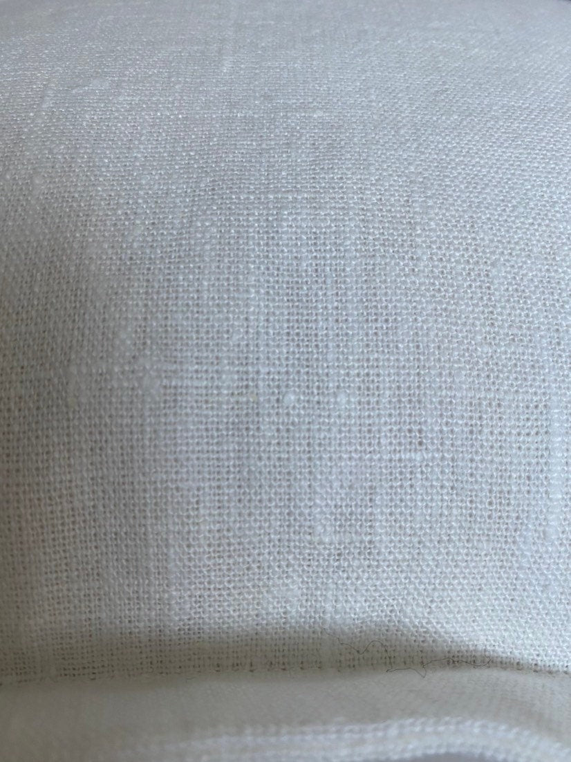 Off White linen cushion cover with oxford edging: neutral farmhouse textiles