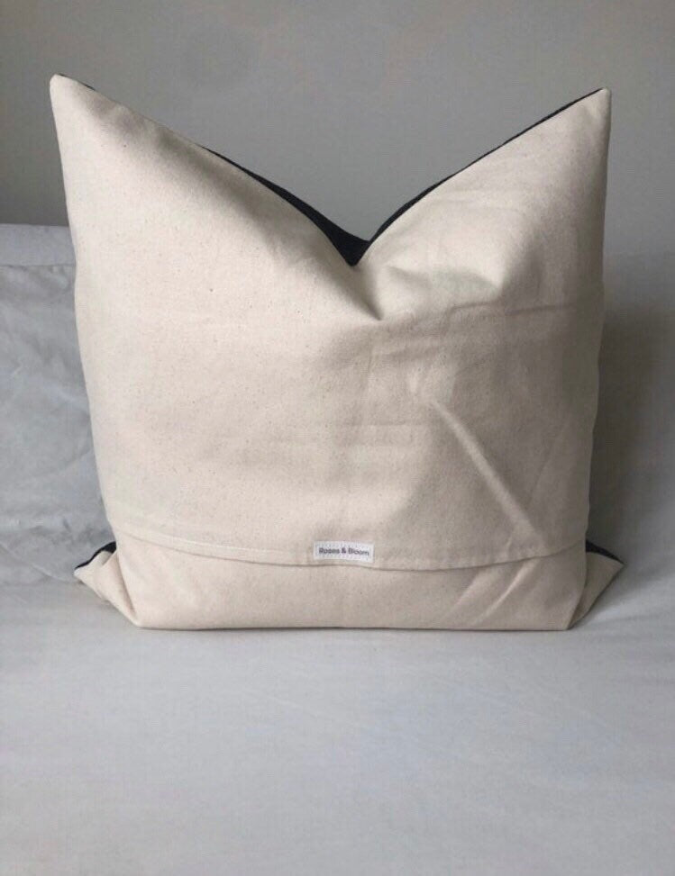 Handwoven Navy Blue Pillow Cover: Polka Dot Scatter Cushion