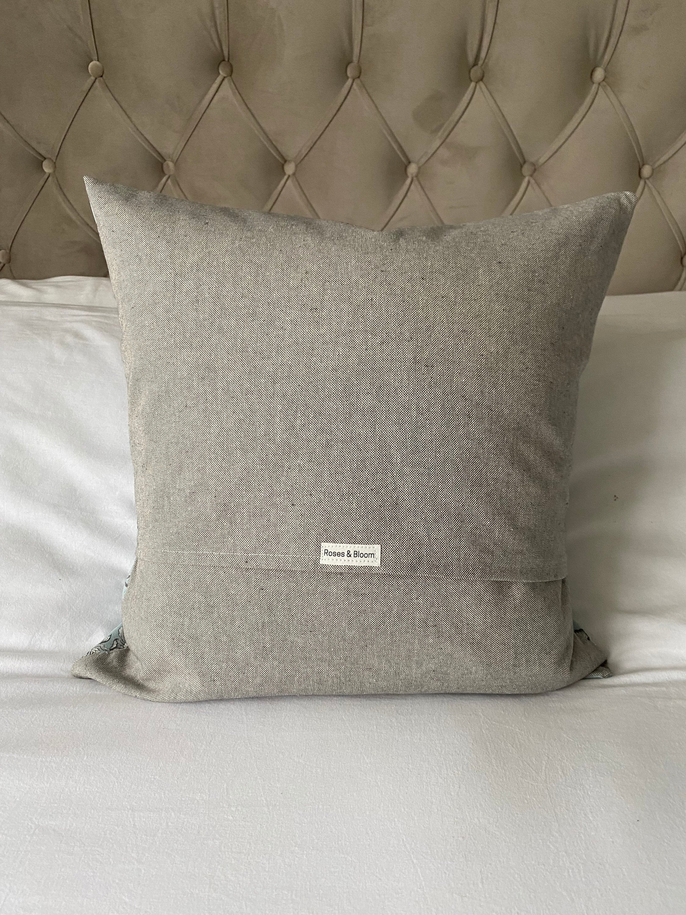 Duck Egg Blue Toile de Jouy Cushion Cover, French Vintage Decor