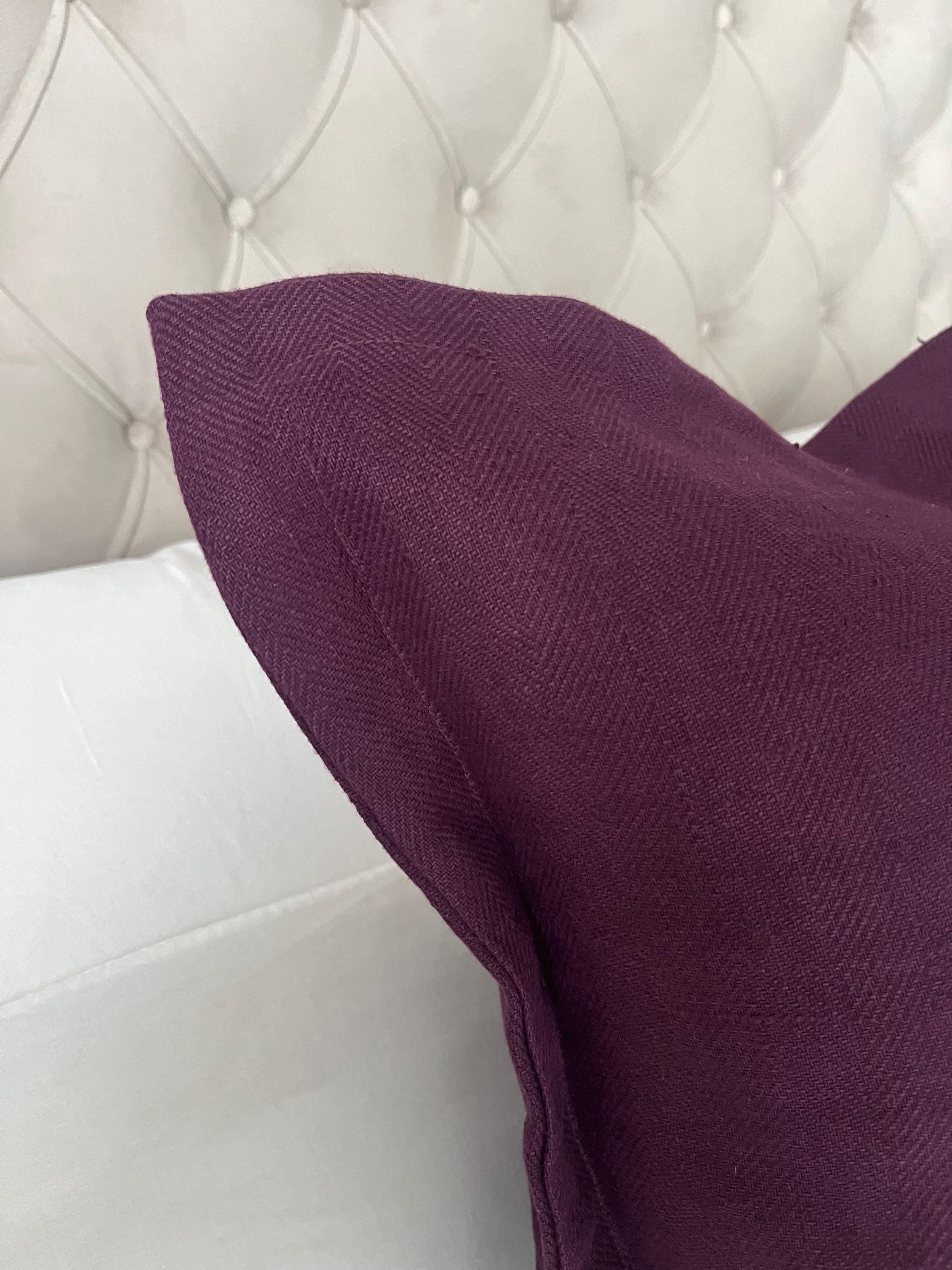 Aubergine Pillow Covers, dark Purple throw cushion covers, with an envelope reverse