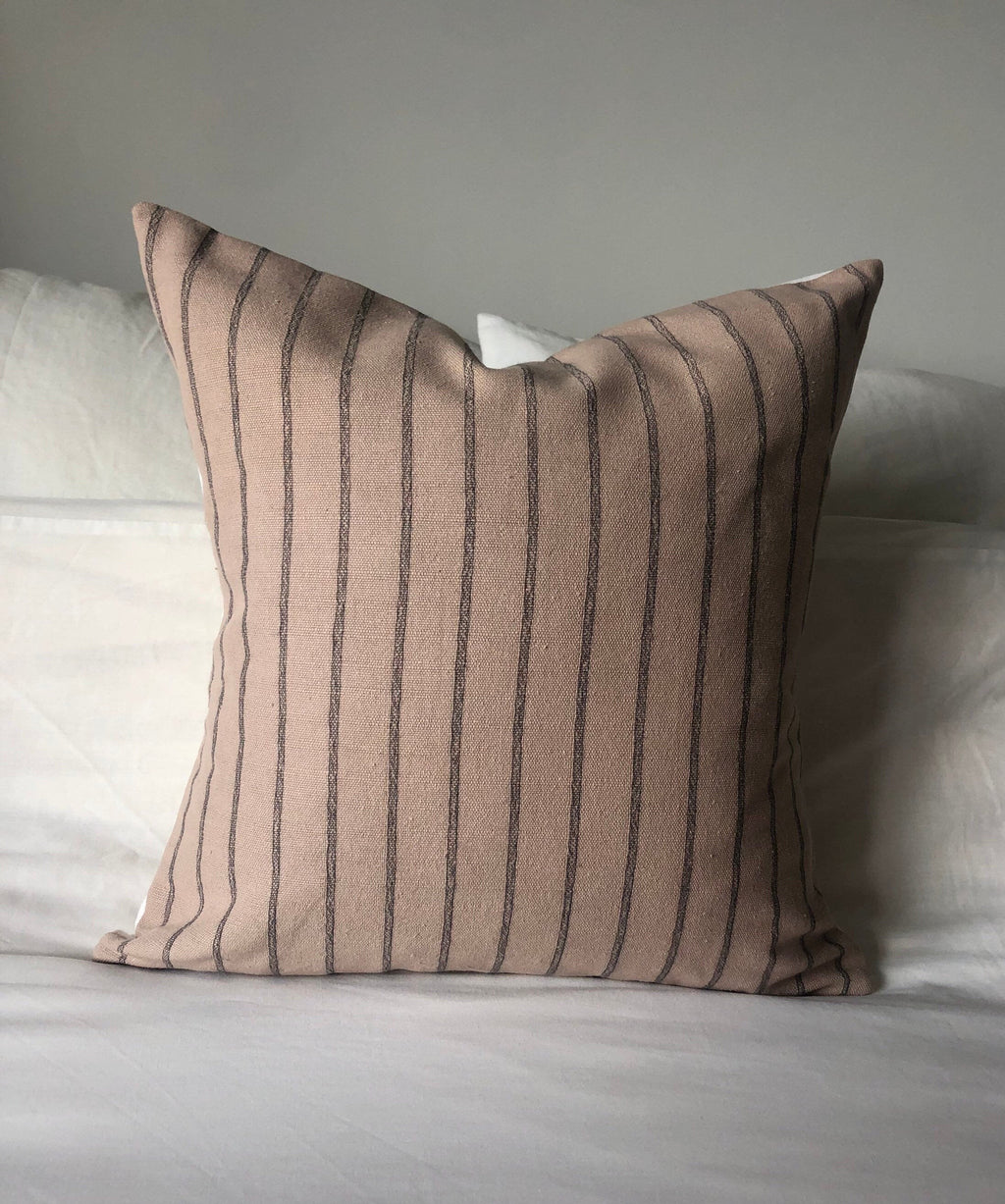 Brown Striped Cotton Cushion Cover: Bohemian Home Decor