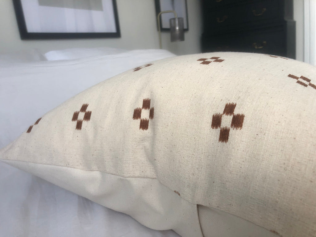 rust orange cushion covers: handwoven cushion cover with an envelope reverse