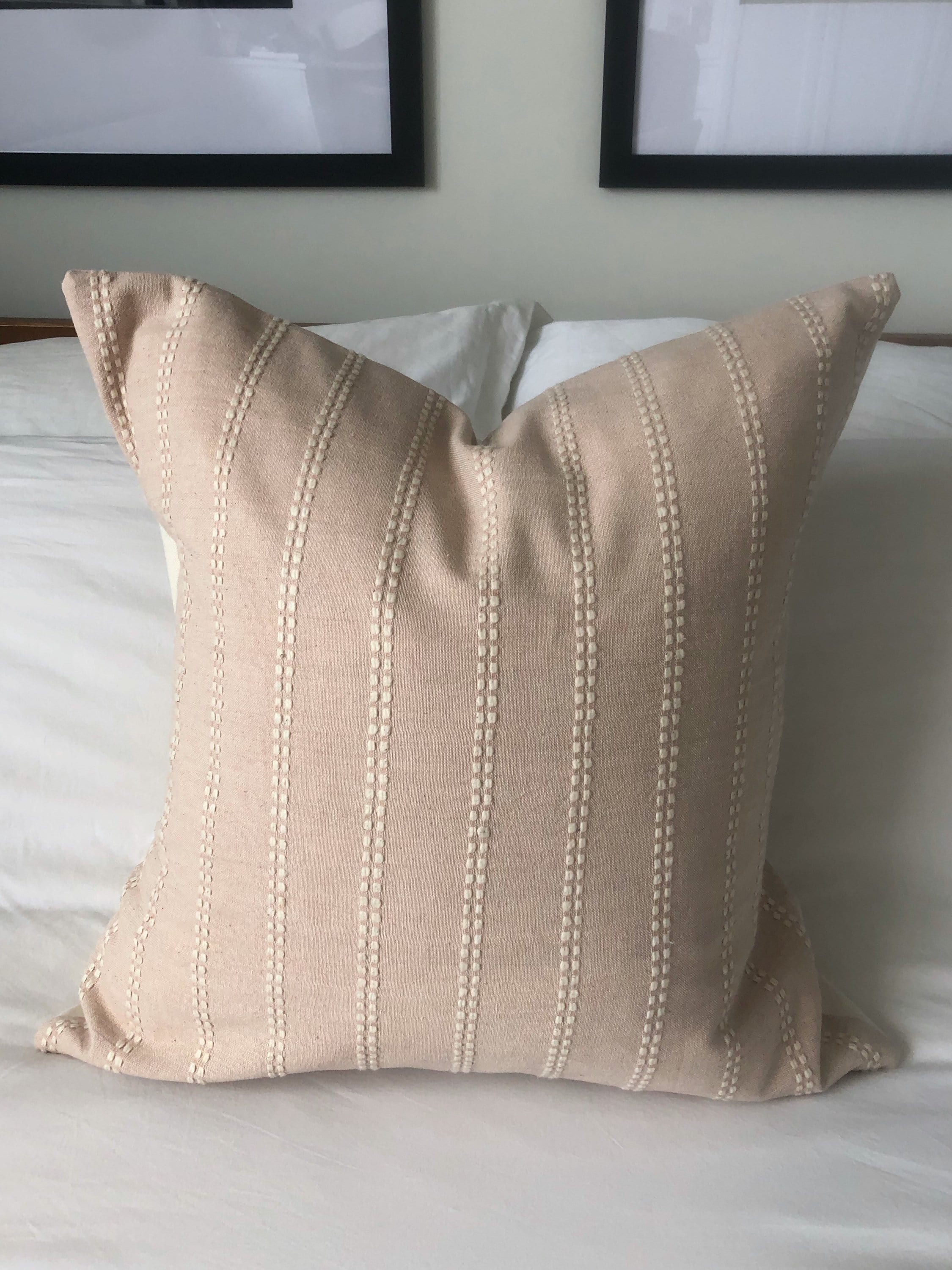 Dusty Pink Pillow Cover, Hand Woven Organic Cotton, Bohemian Decor