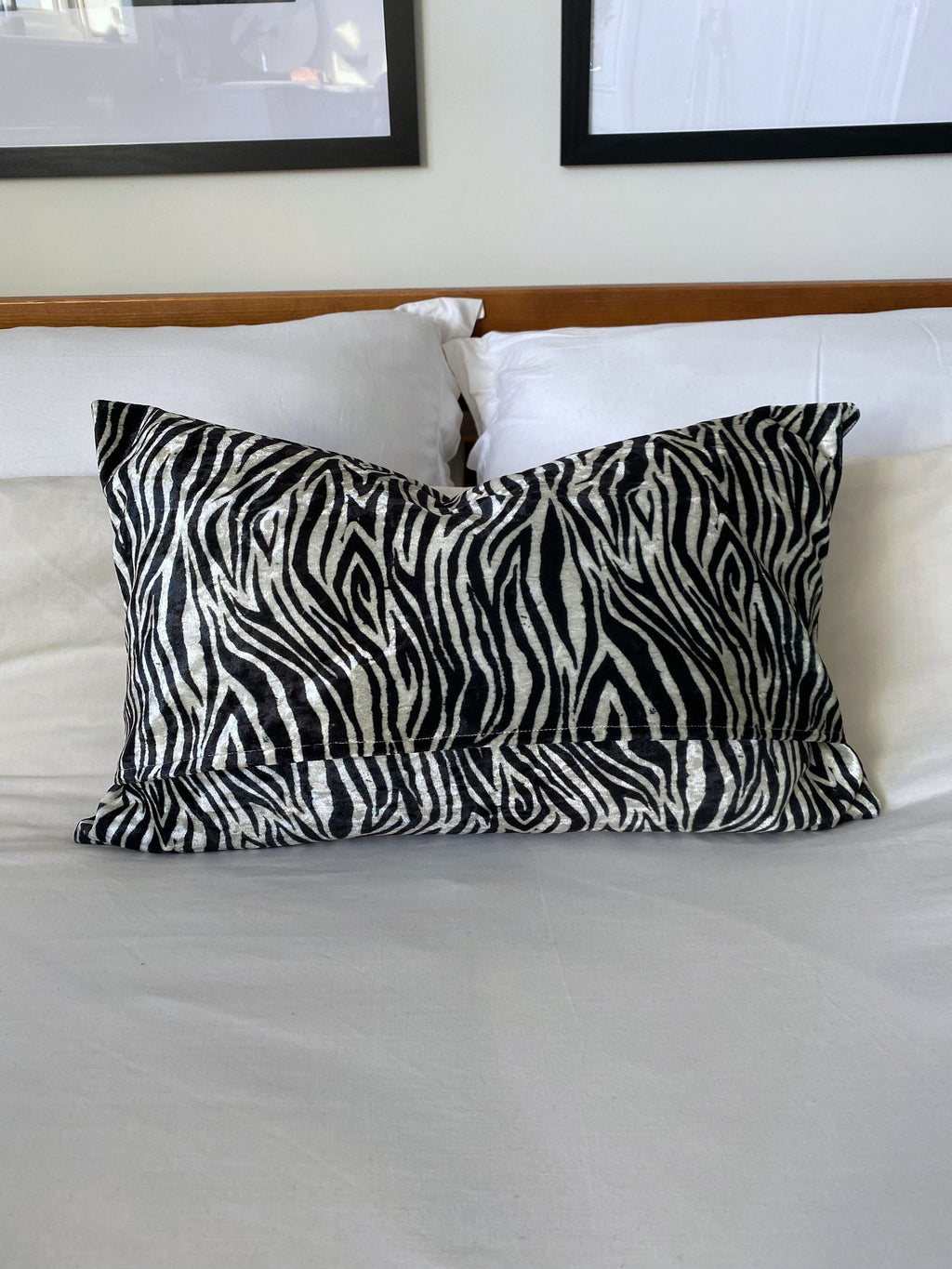 Zebra Print Velvet Pillow Cover: Eclectic Home Decor